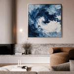 Abstract 1005 Canvas Art 16" x 16" / 40 x 40 cm / Black