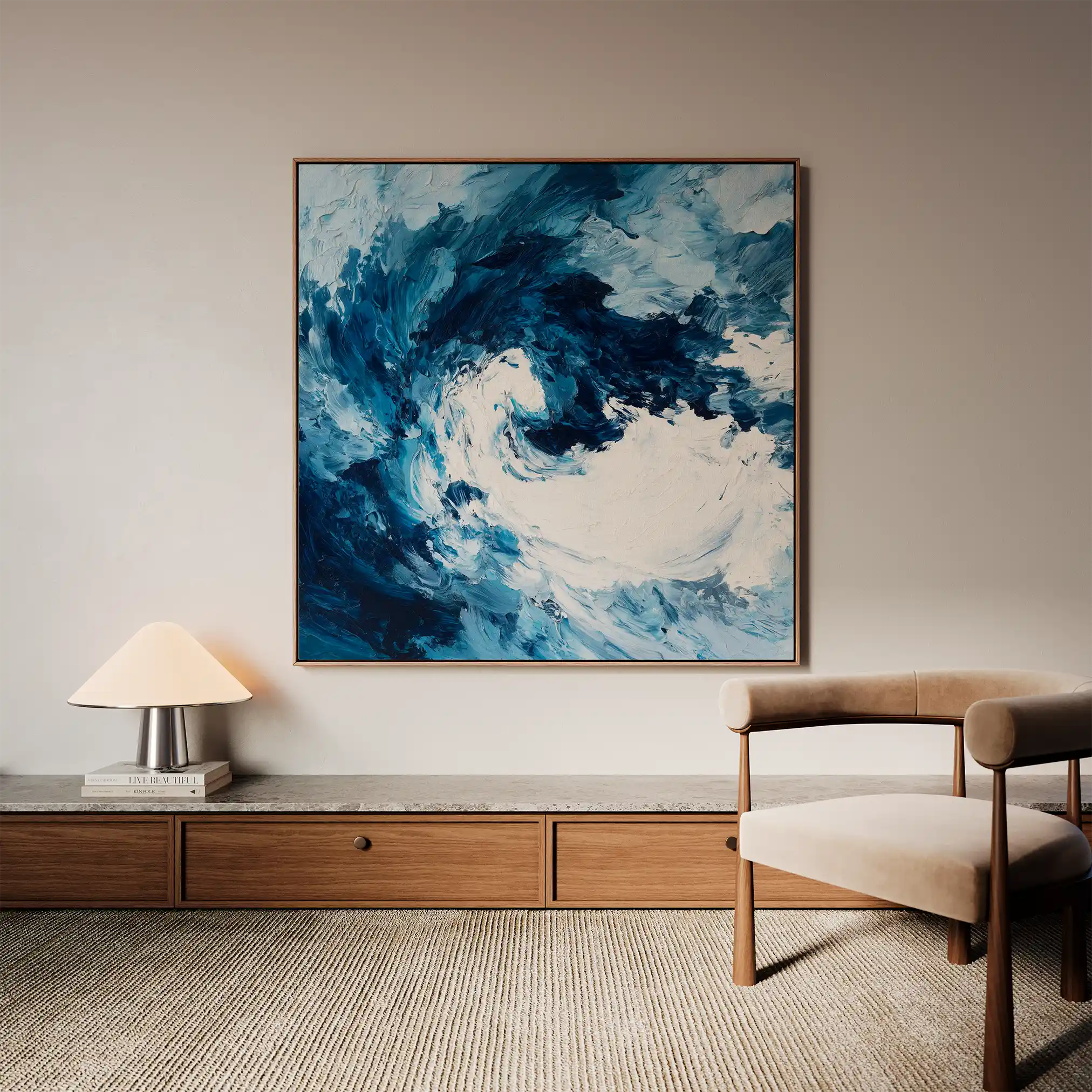 Abstract 1005 Canvas Art 60 x 60 cm / Black