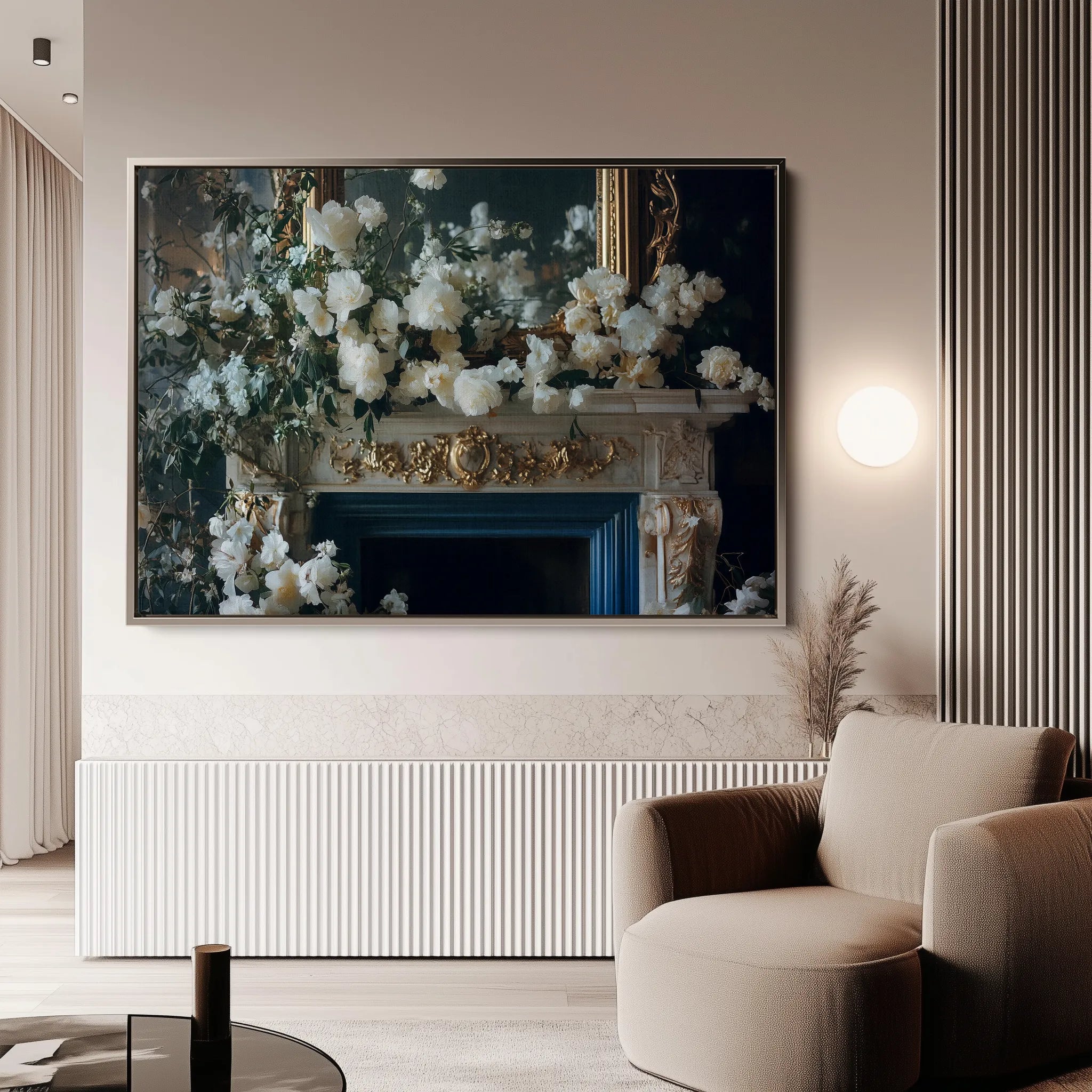 Floral 1005 Canvas Art 18" x 24" / 45 x 60 cm / Black