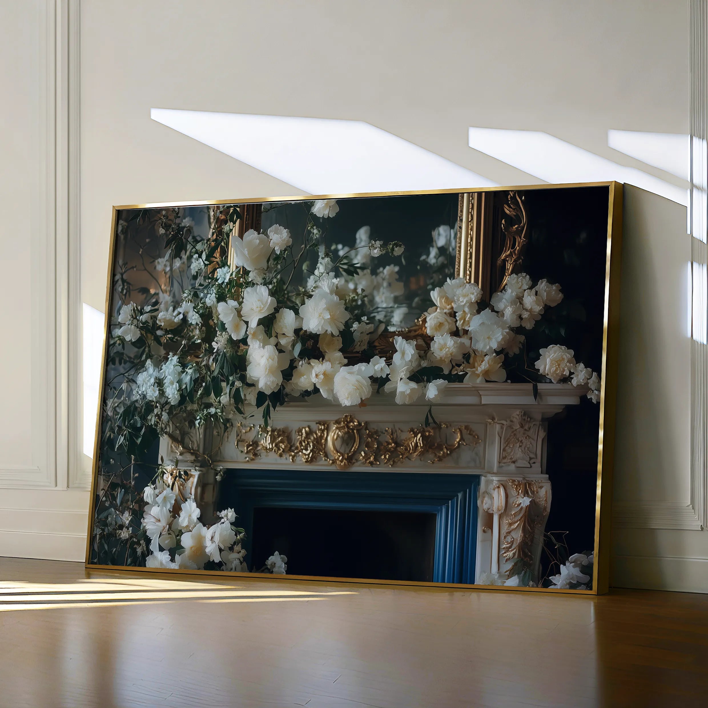 Floral 1005 Canvas Art 18" x 24" / 45 x 60 cm / Black
