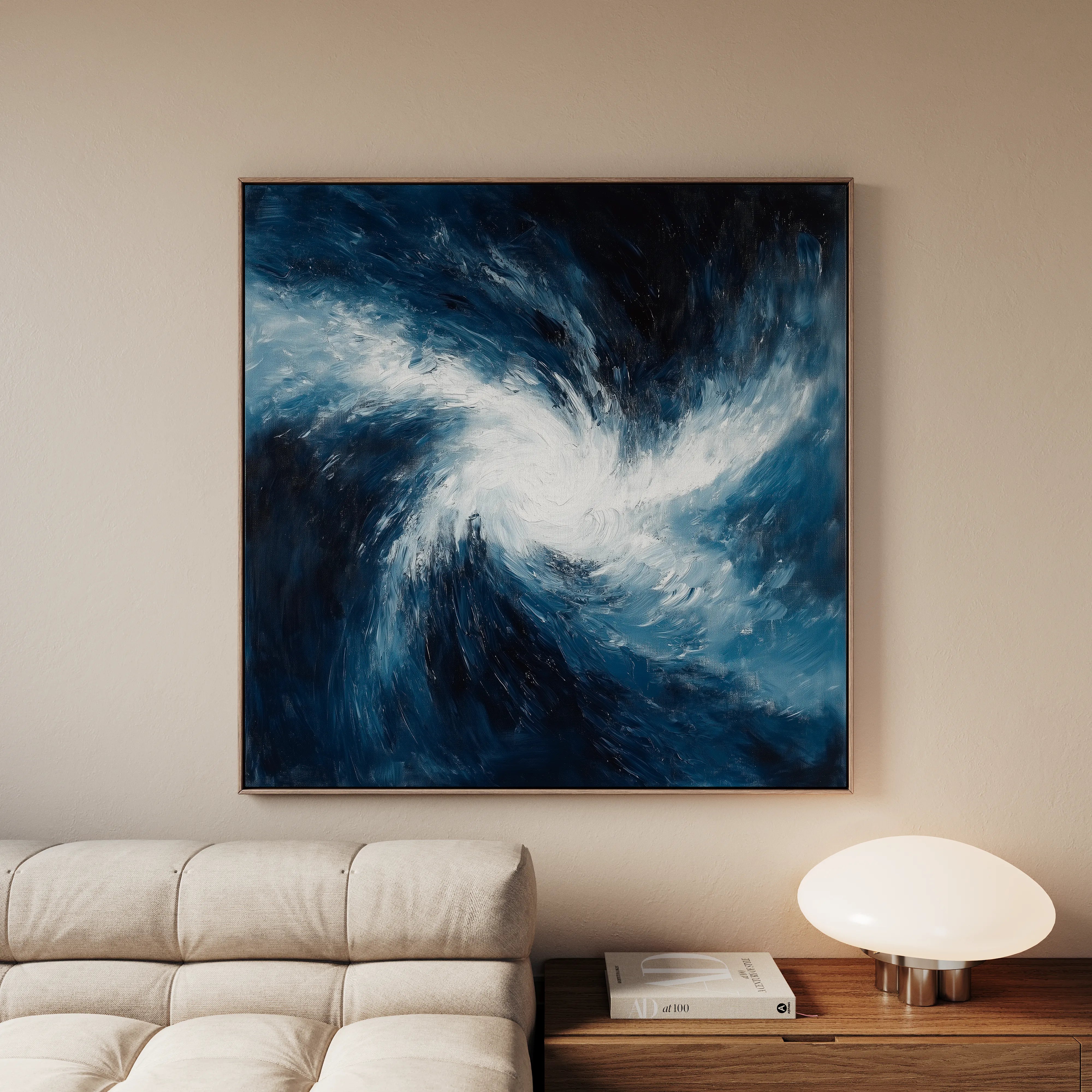 Abstract 1006 Canvas Art 16" x 16" / 40 x 40 cm / Black