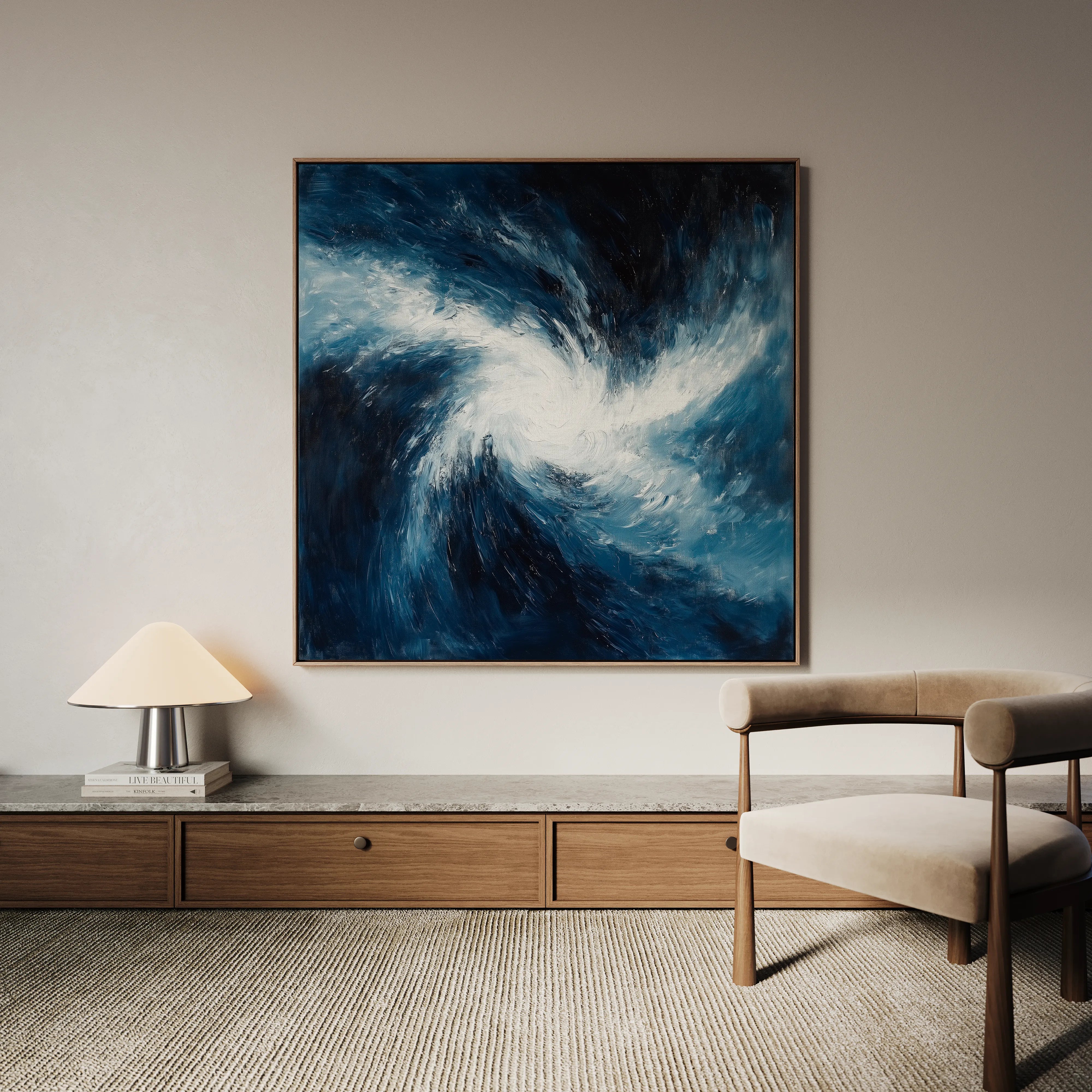 Abstract 1006 Canvas Art 16" x 16" / 40 x 40 cm / Black