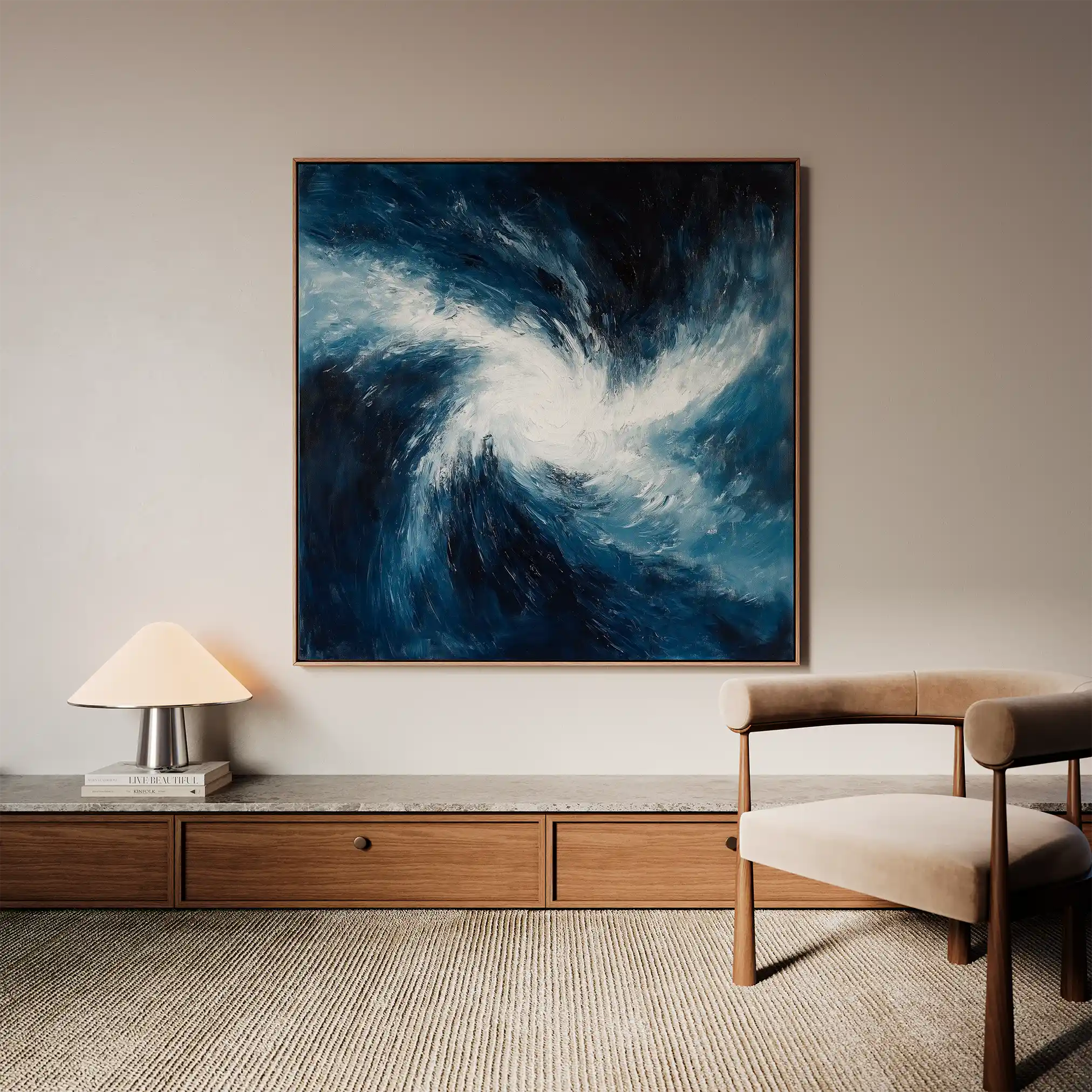Abstract 1006 Canvas Art 60 x 60 cm / Black