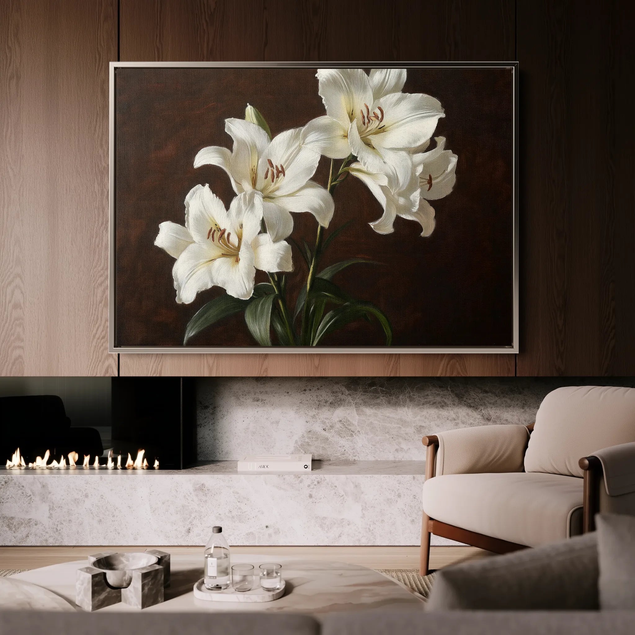 Floral 1006 Canvas Art 18" x 24" / 45 x 60 cm / Black