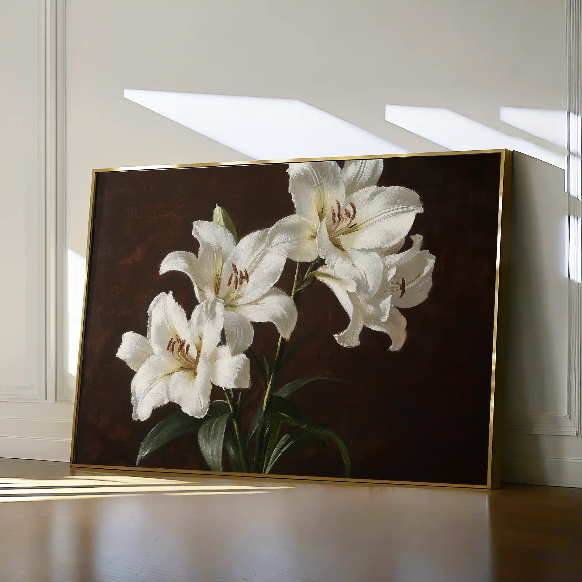 Floral 1006 Canvas Art 18" x 24" / 45 x 60 cm / Black