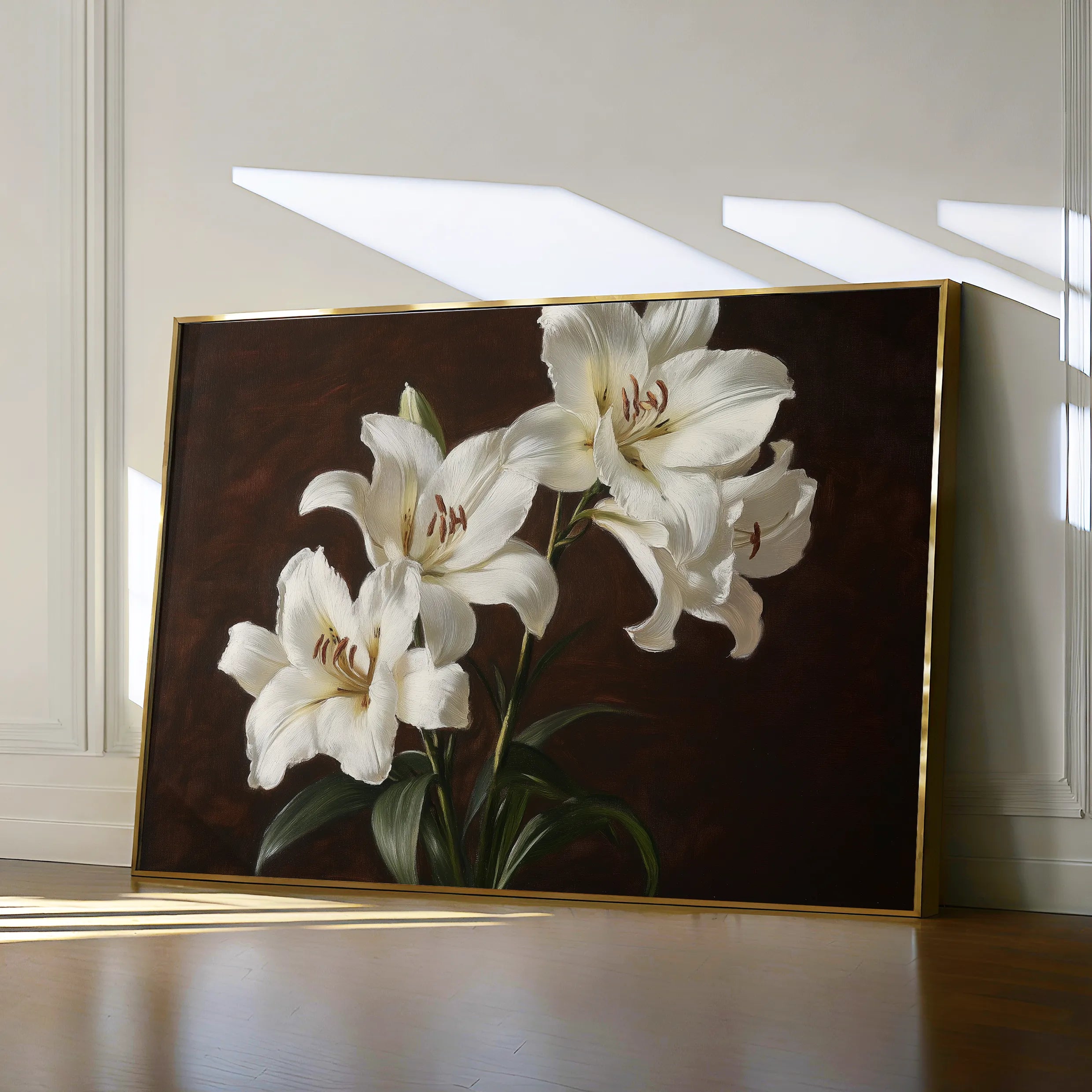 Floral 1006 Canvas Art 18" x 24" / 45 x 60 cm / Black