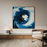 Abstract 1007 Canvas Art 16" x 16" / 40 x 40 cm / Black