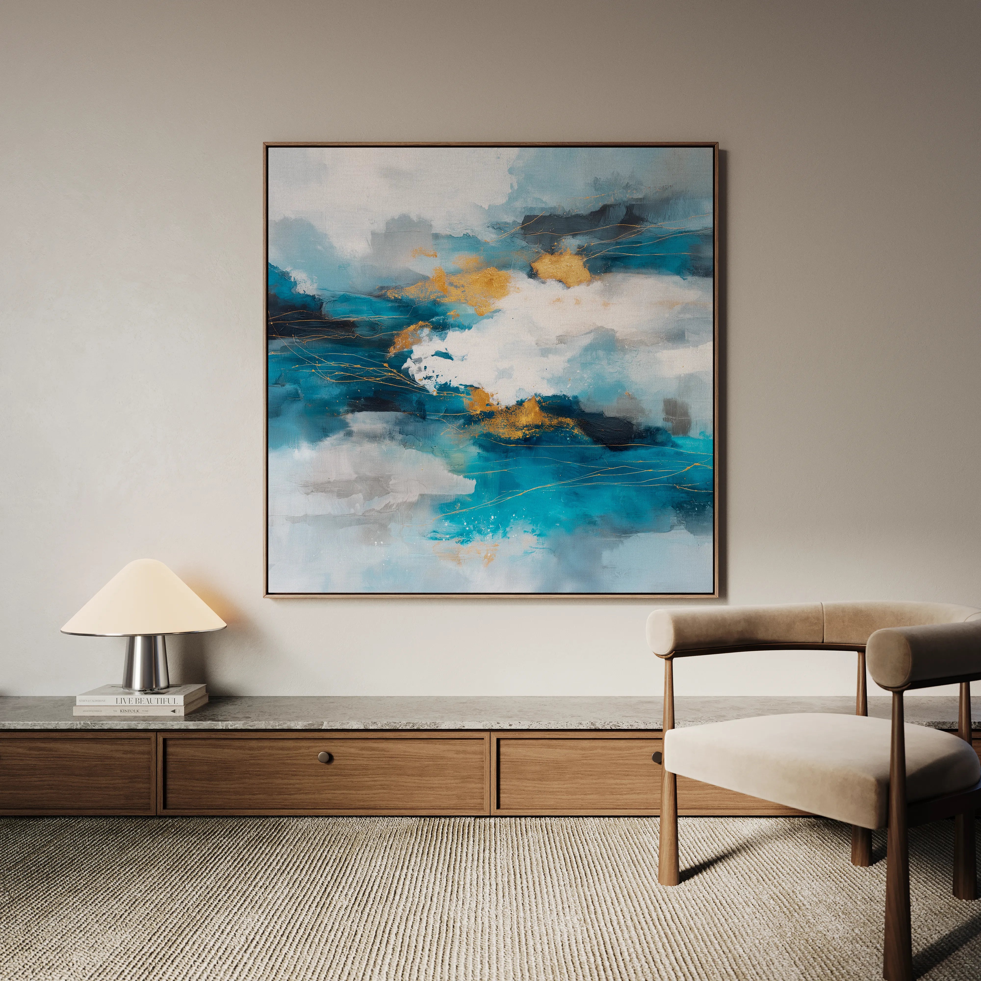 Abstract 1008 Canvas Art 16" x 16" / 40 x 40 cm / Black