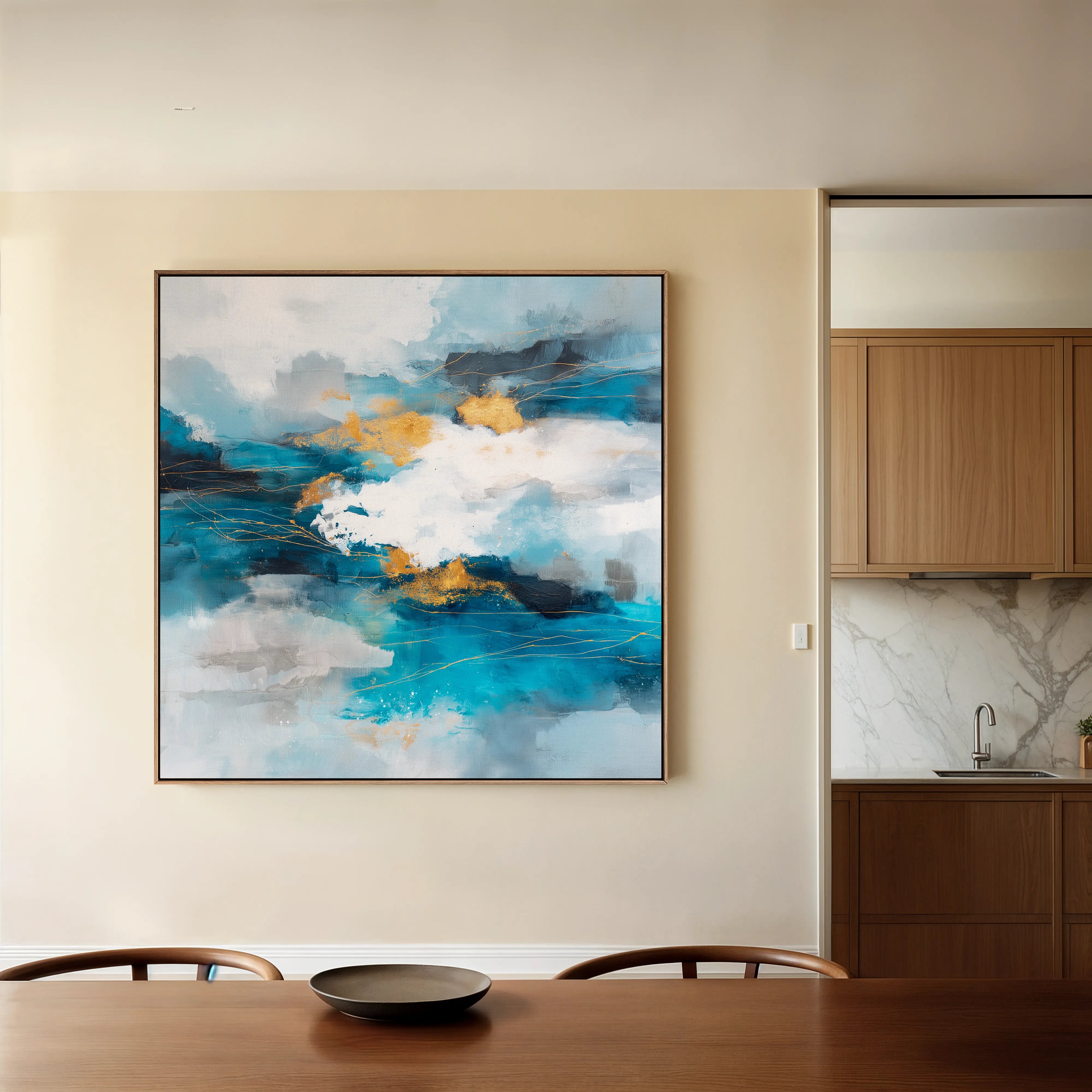 Abstract 1008 Canvas Art 16" x 16" / 40 x 40 cm / Black