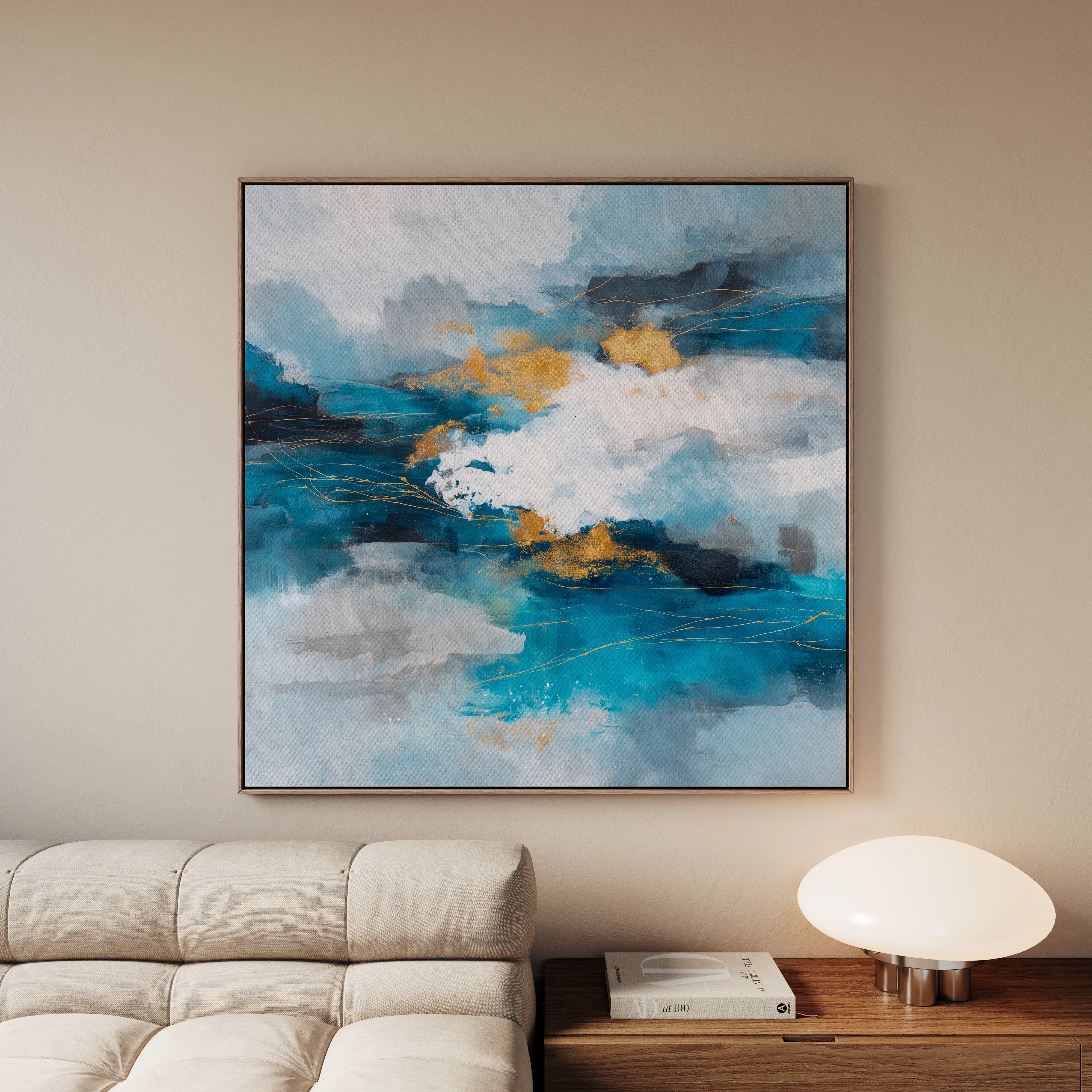 Abstract 1008 Canvas Art 16" x 16" / 40 x 40 cm / Black