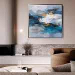 Abstract 1008 Canvas Art 16" x 16" / 40 x 40 cm / Black