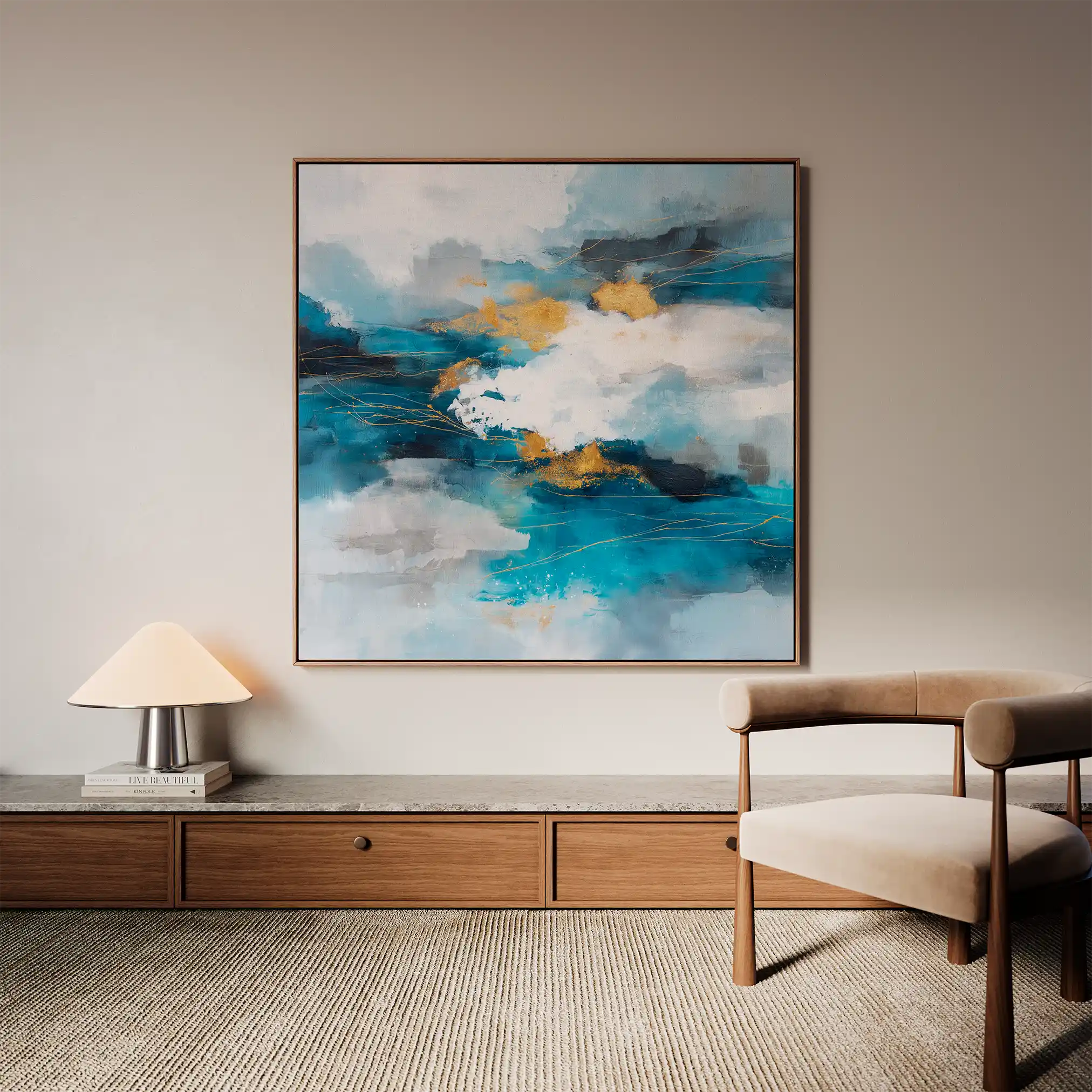 Abstract 1008 Canvas Art 60 x 60 cm / Black