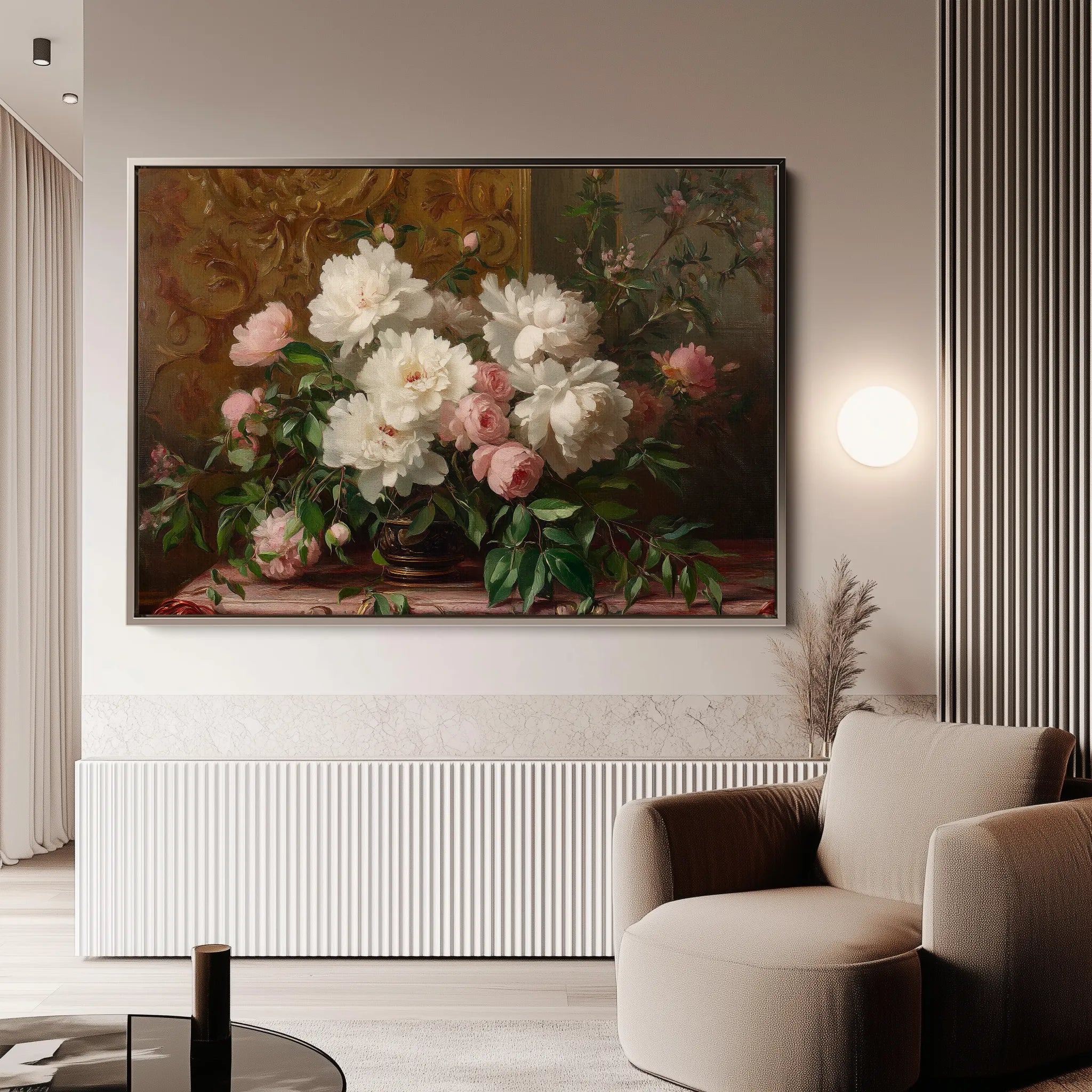 Floral 1008 Canvas Art 18" x 24" / 45 x 60 cm / Black