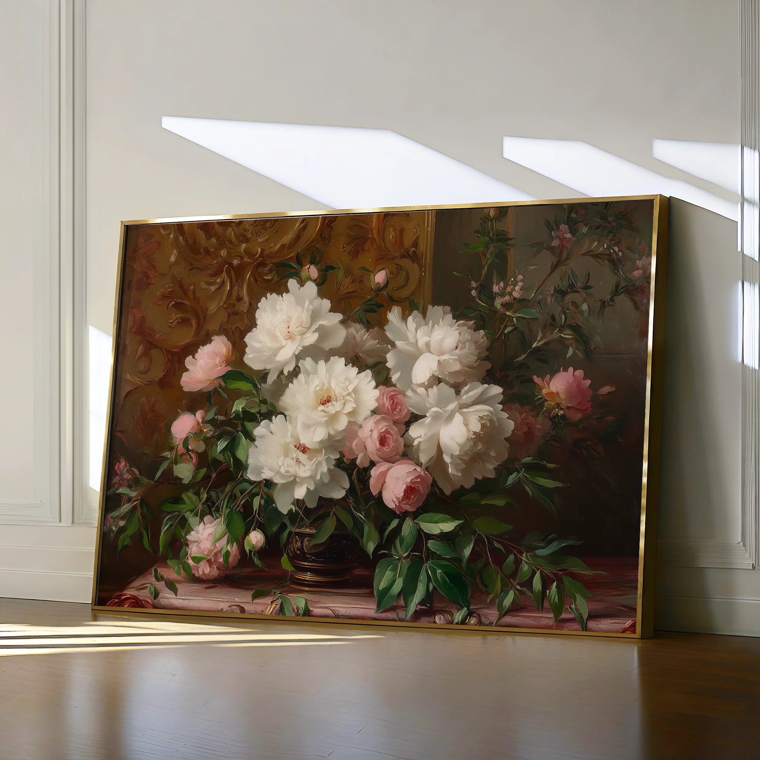 Floral 1008 Canvas Art 18" x 24" / 45 x 60 cm / Black