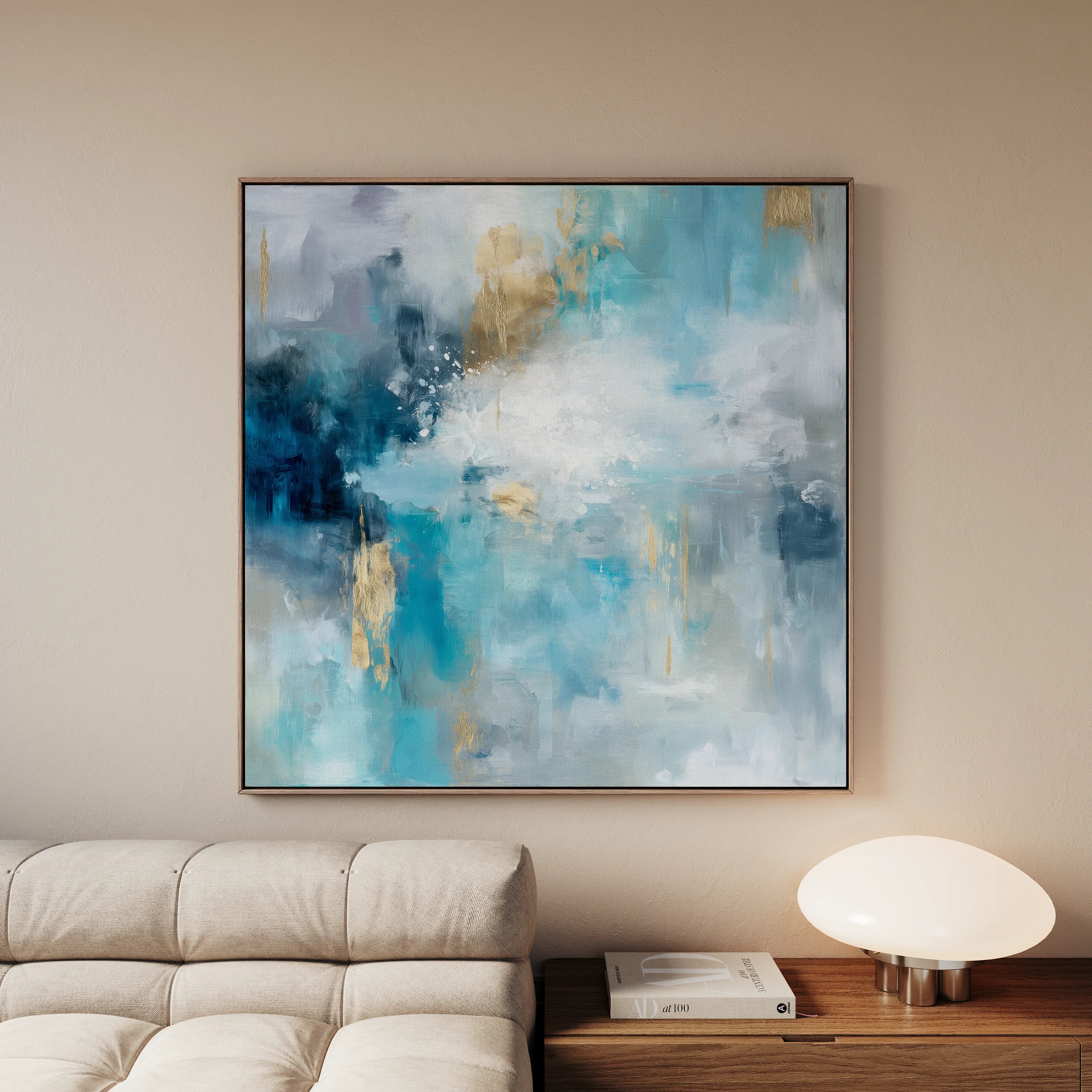 Abstract 1009 Canvas Art 16" x 16" / 40 x 40 cm / Black
