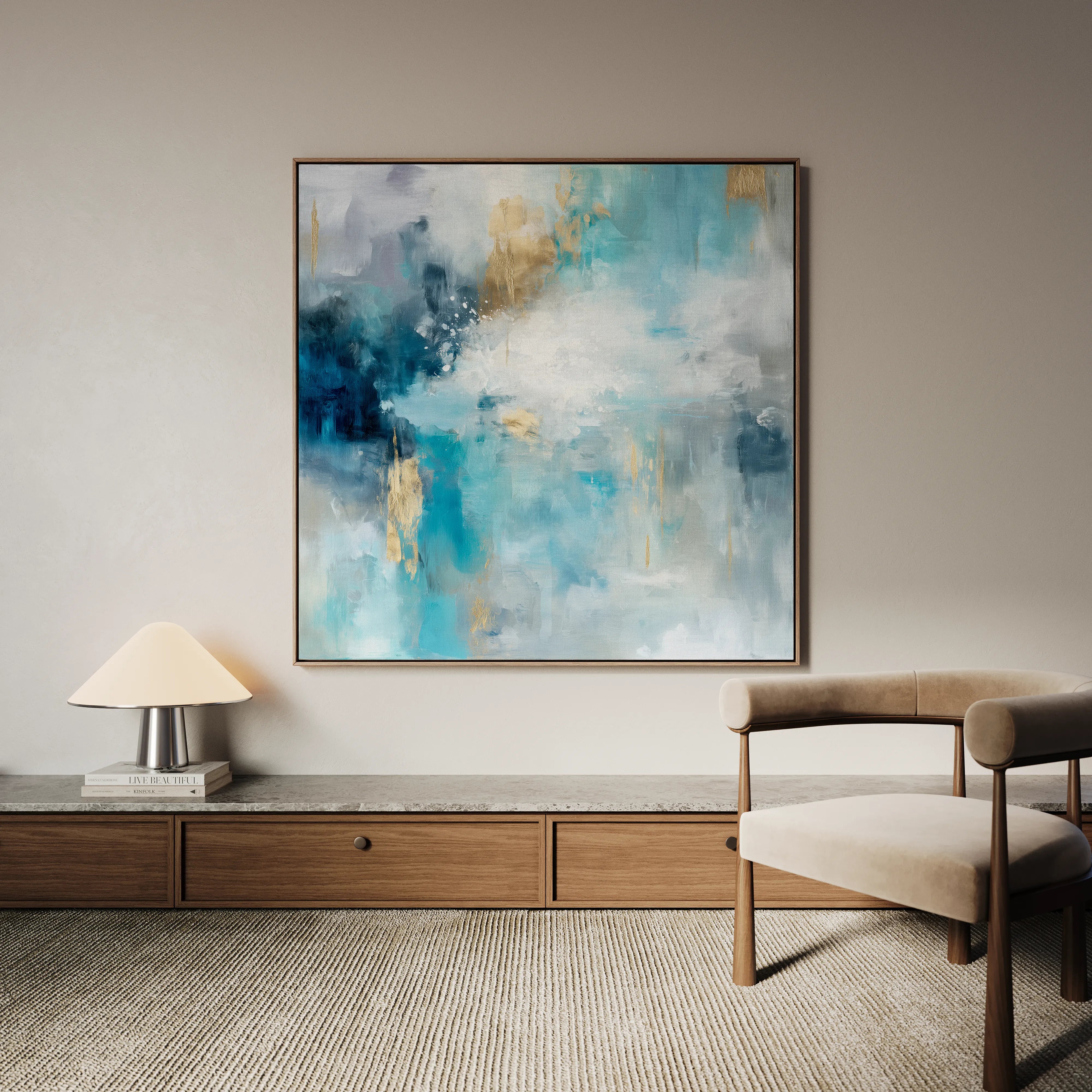 Abstract 1009 Canvas Art 16" x 16" / 40 x 40 cm / Black