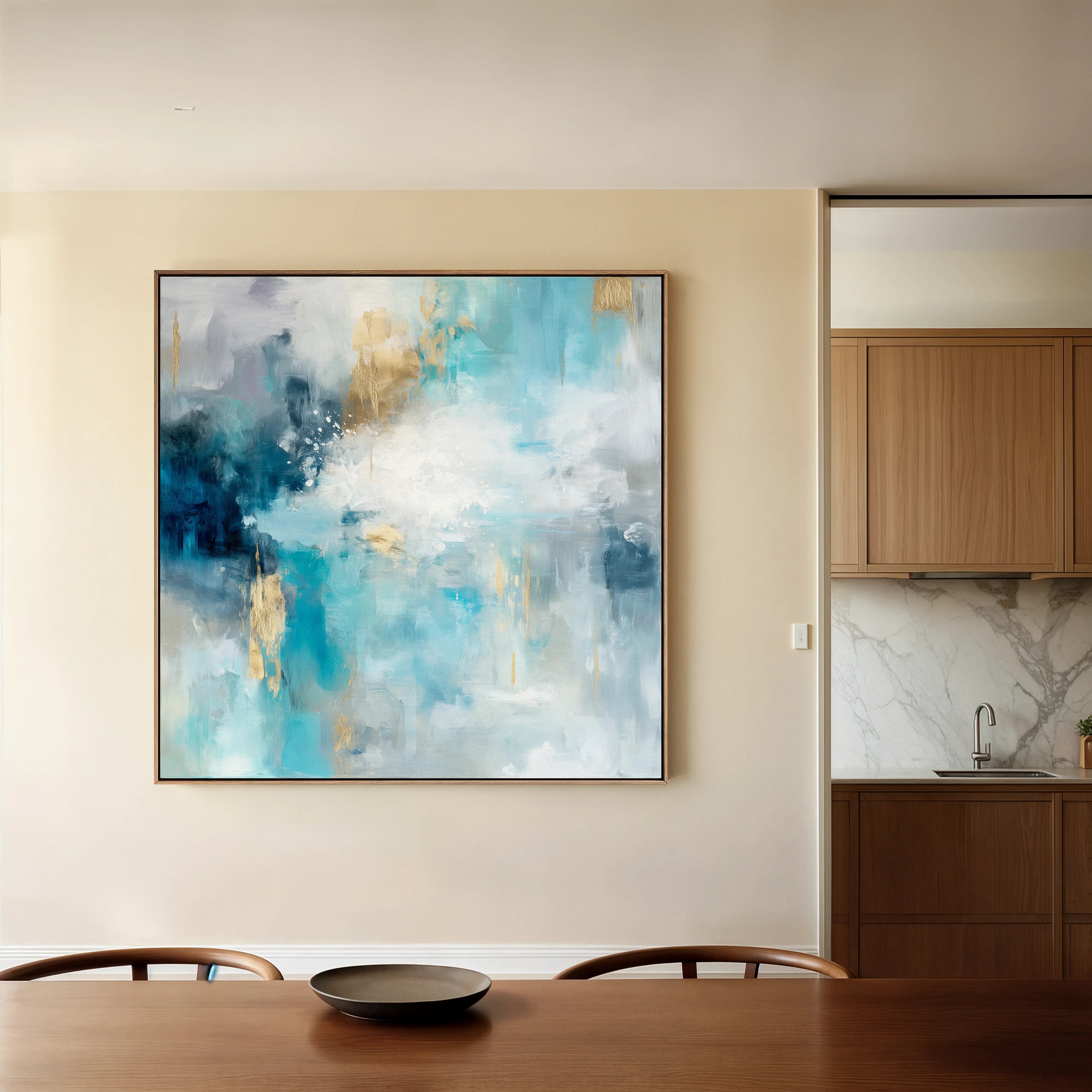 Abstract 1009 Canvas Art 16" x 16" / 40 x 40 cm / Black