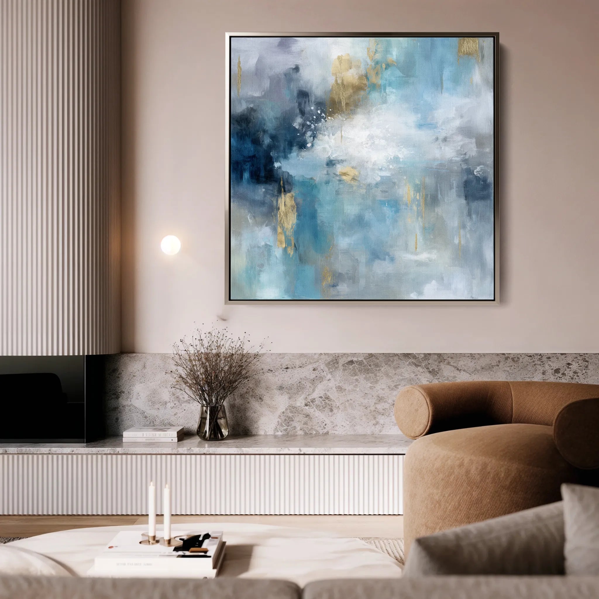 Abstract 1009 Canvas Art 16" x 16" / 40 x 40 cm / Black
