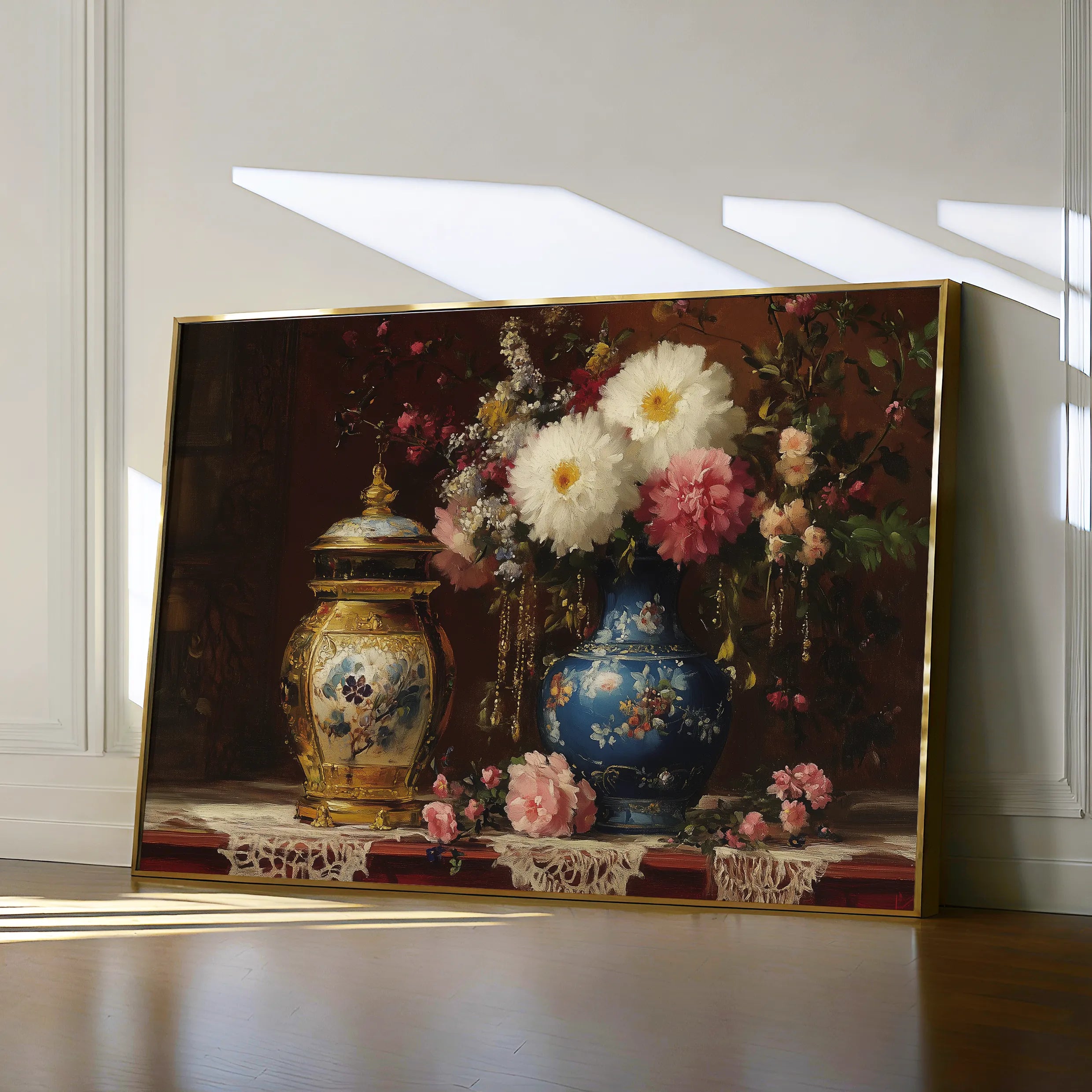 Floral 1009 Canvas Art 18" x 24" / 45 x 60 cm / Black