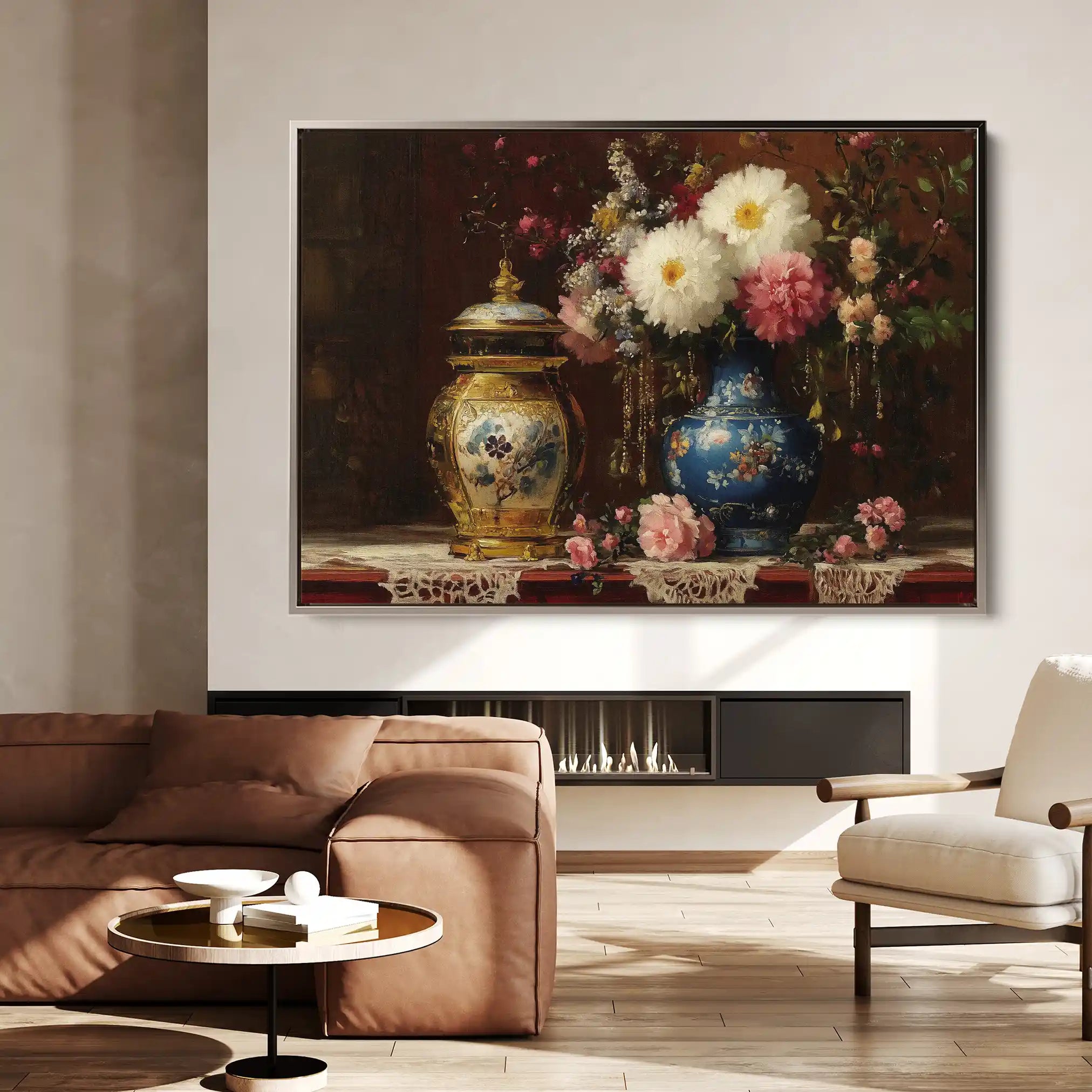 Floral 1009 Canvas Art 60 x 40 cm / Black