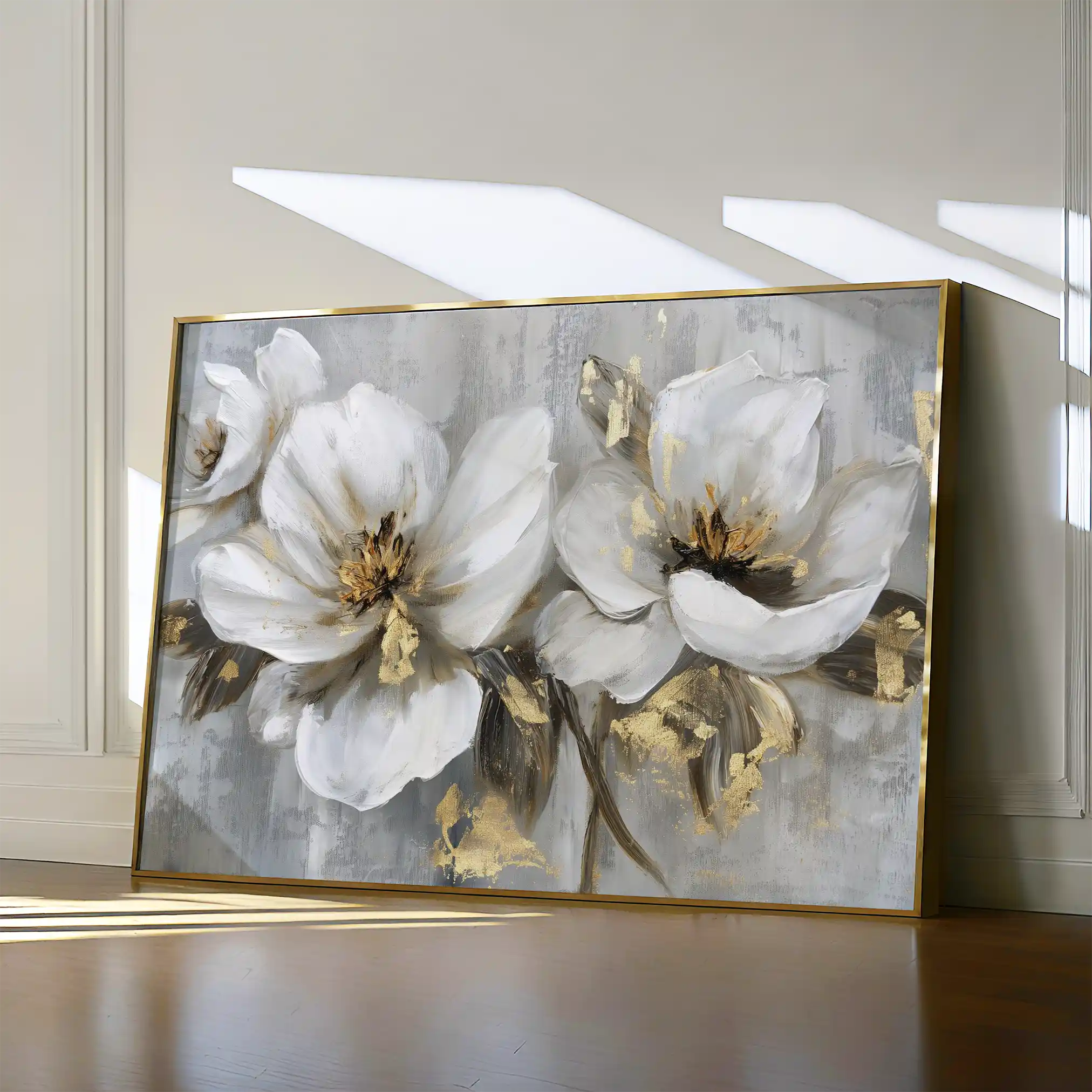 Floral 101 Canvas Art 18" x 24" / 45 x 60 cm / Black