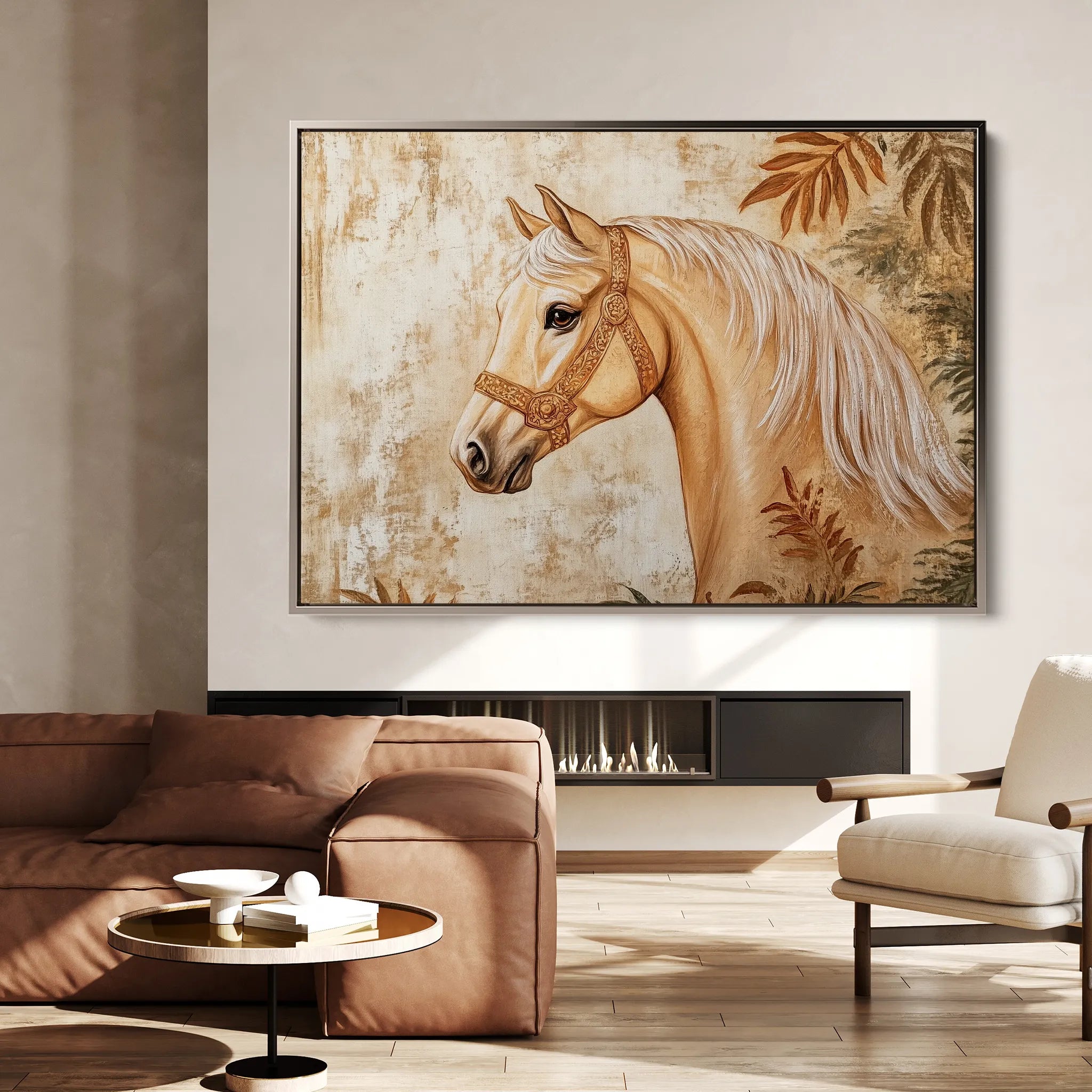 Horses 101 Canvas Art 18" x 24" / 45 x 60 cm / Black