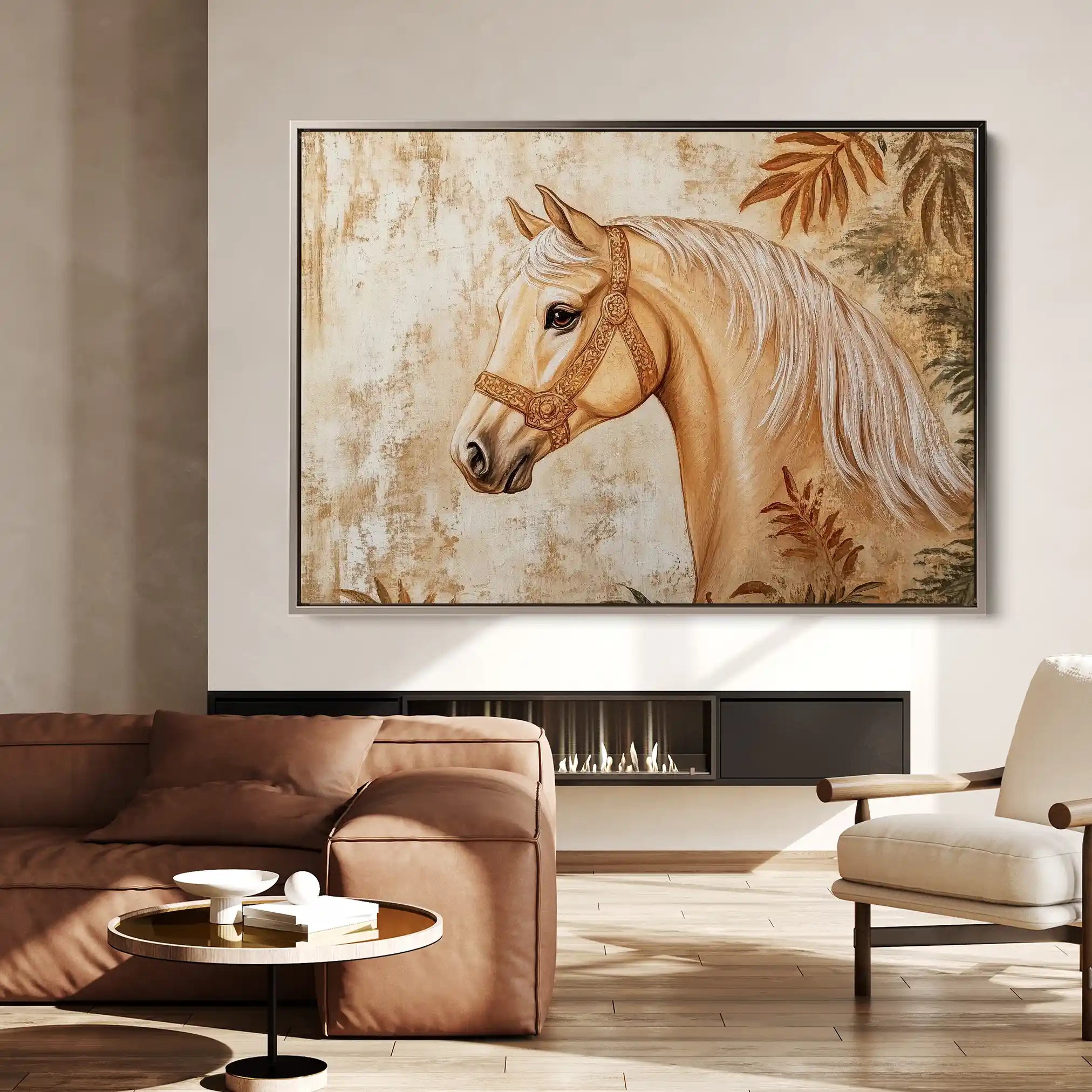 Horses 101 Canvas Art 60 x 40 cm / Black