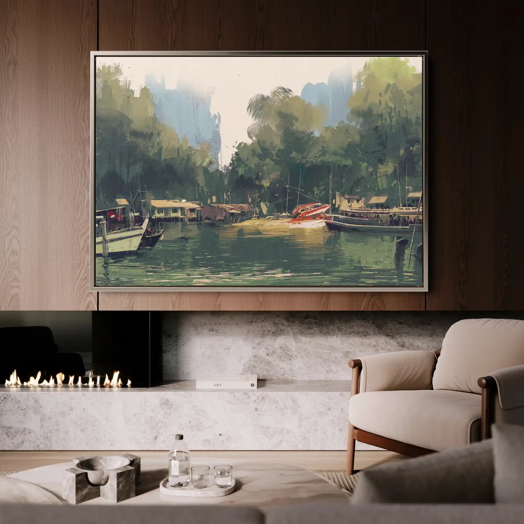 Landscape 101 Canvas Art 60 x 40 cm / Black
