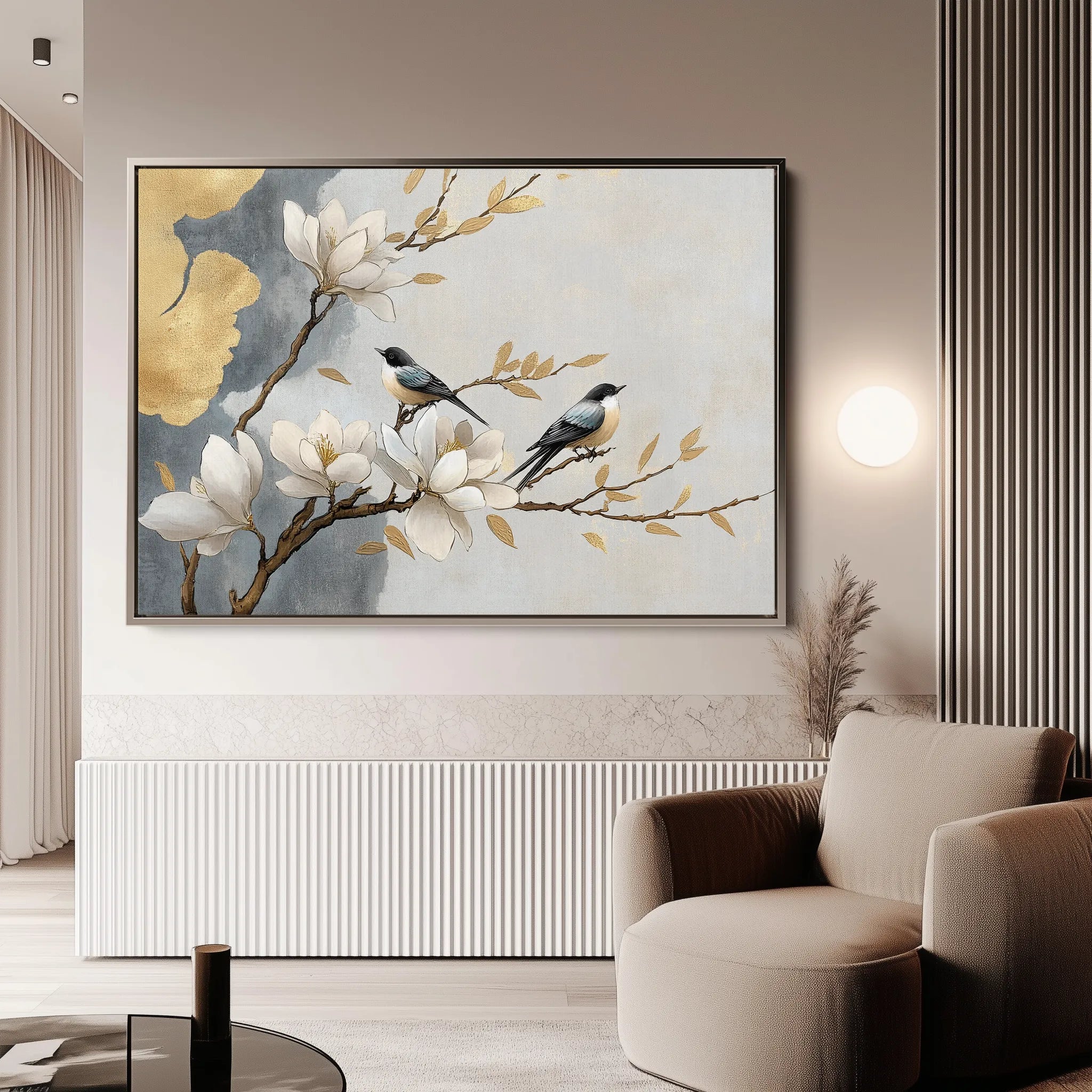 Floral 1010 Canvas Art 18" x 24" / 45 x 60 cm / Black