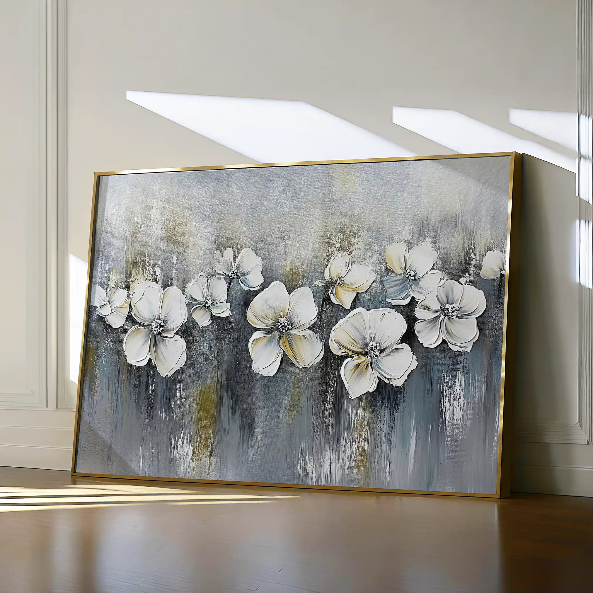 Floral 1011 Canvas Art 18" x 24" / 45 x 60 cm / Black