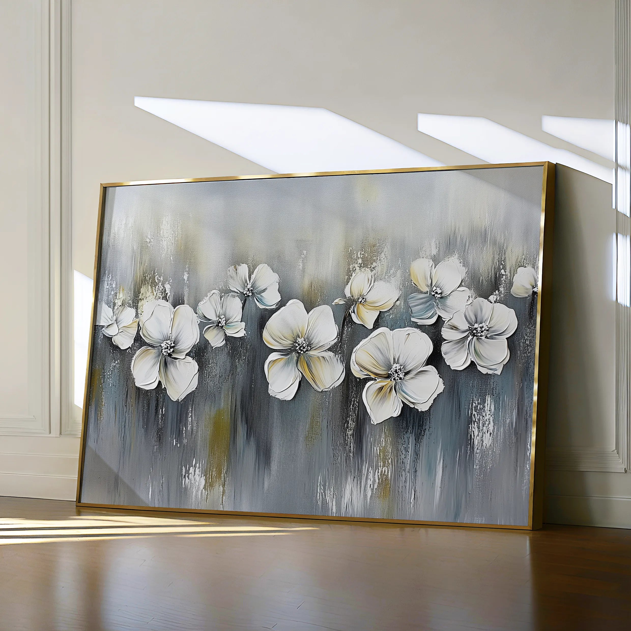Floral 1011 Canvas Art 18" x 24" / 45 x 60 cm / Black