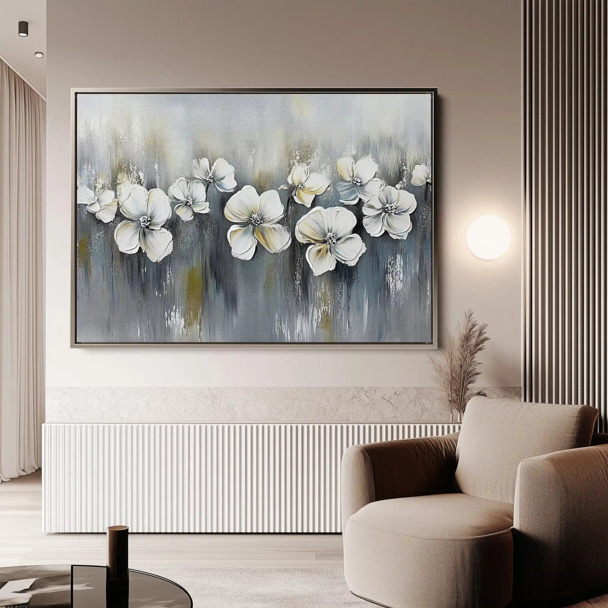 Floral 1011 Canvas Art 18" x 24" / 45 x 60 cm / Black