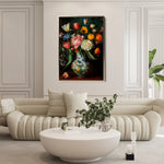 Floral 1012 Canvas Art 18" x 24" / 45 x 60 cm / Black