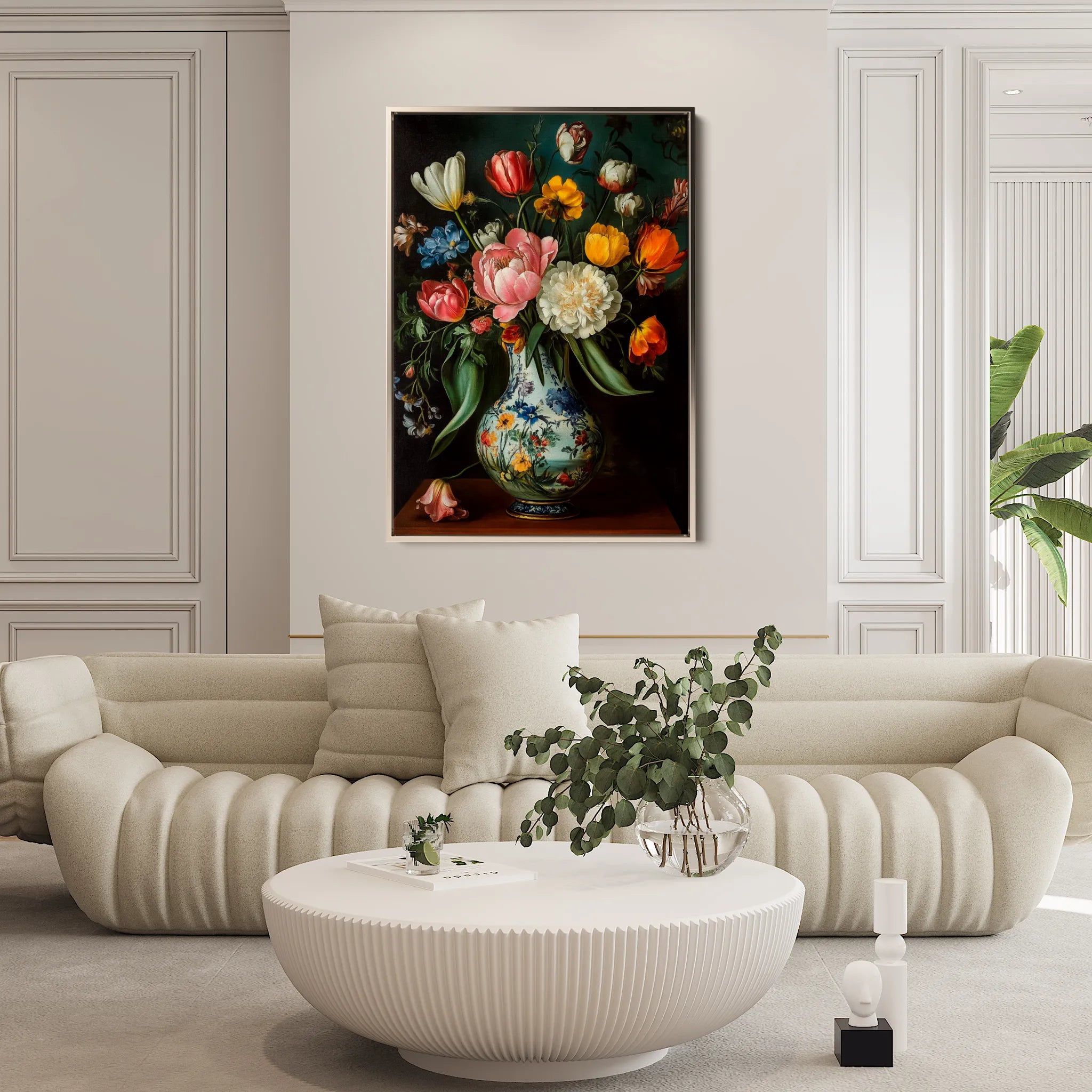 Floral 1012 Canvas Art 18" x 24" / 45 x 60 cm / Black