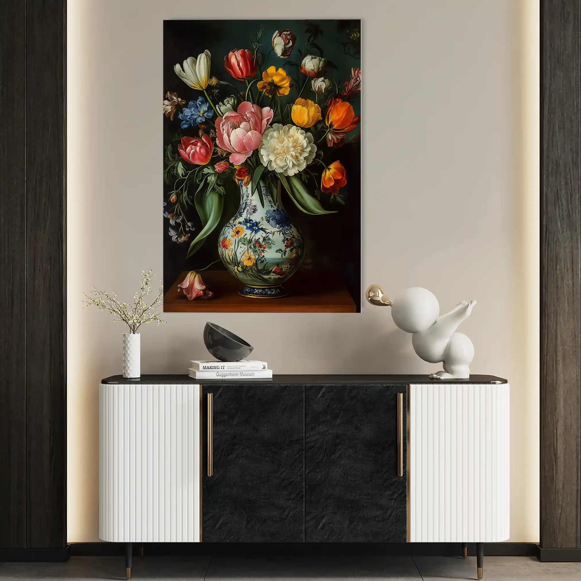 Floral 1012 Canvas Art 60 x 40 cm / Black