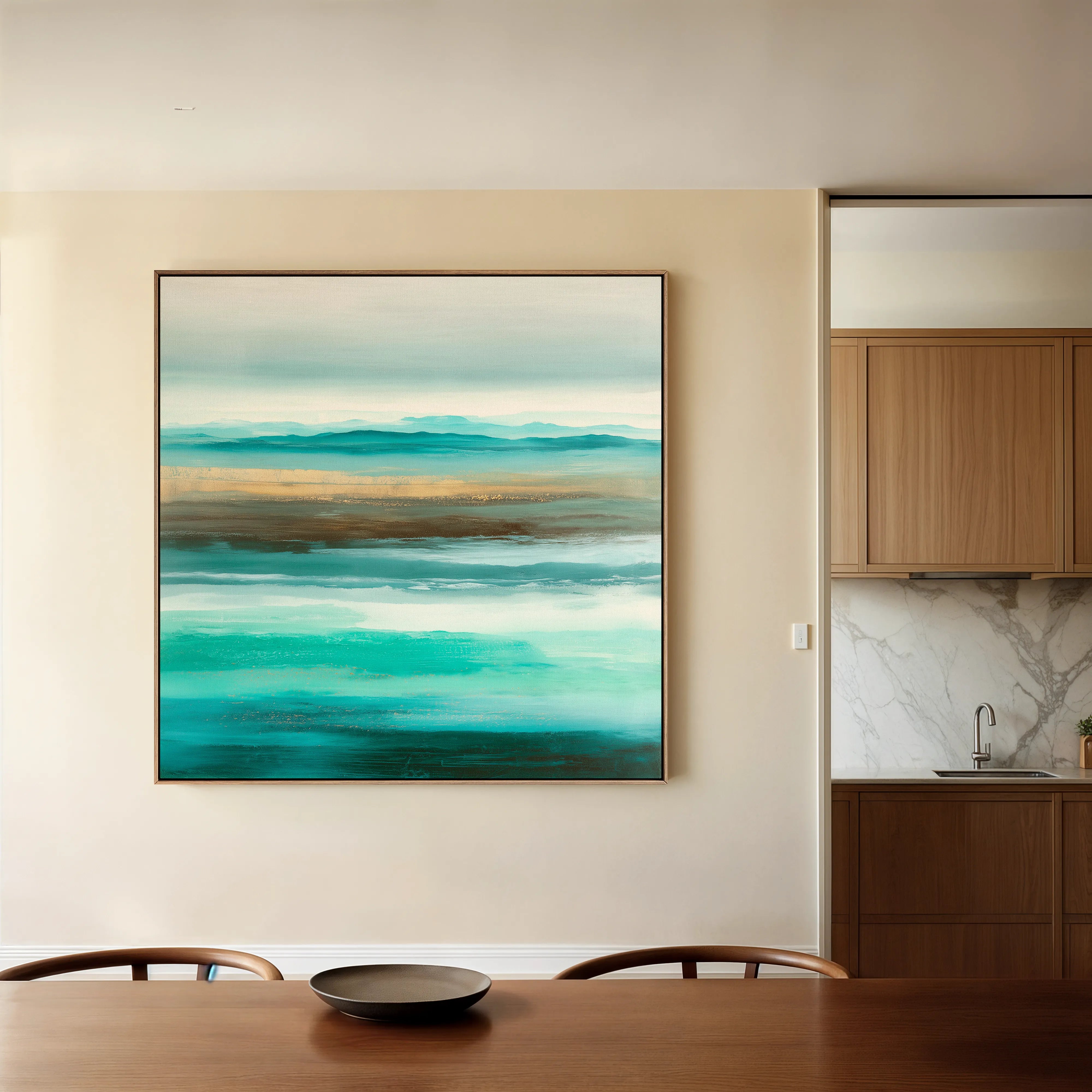 Abstract 1013 Canvas Art 16" x 16" / 40 x 40 cm / Black