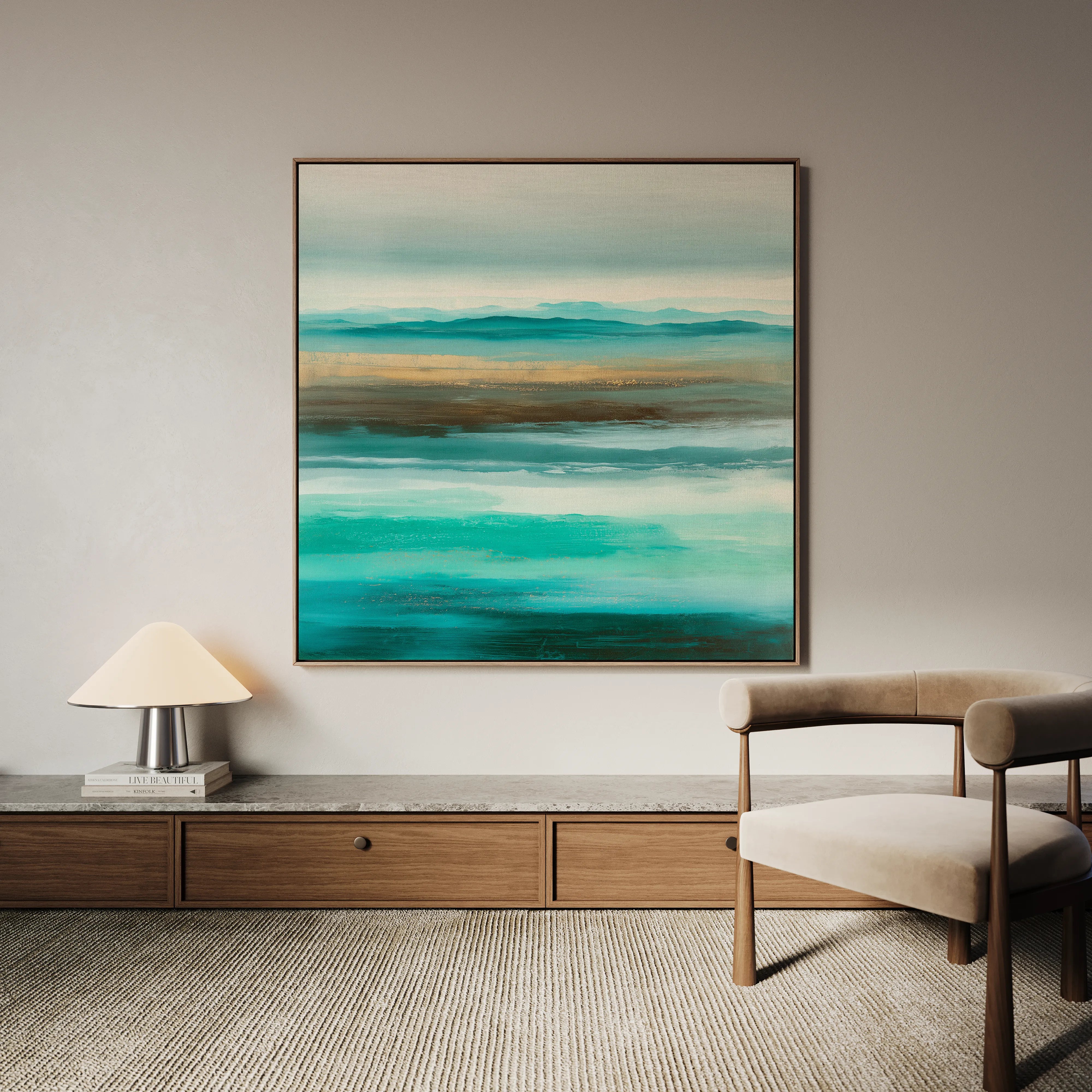 Abstract 1013 Canvas Art 16" x 16" / 40 x 40 cm / Black