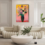 Floral 1013 Canvas Art 18" x 24" / 45 x 60 cm / Black