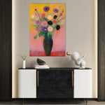 Floral 1013 Canvas Art 18" x 24" / 45 x 60 cm / Black