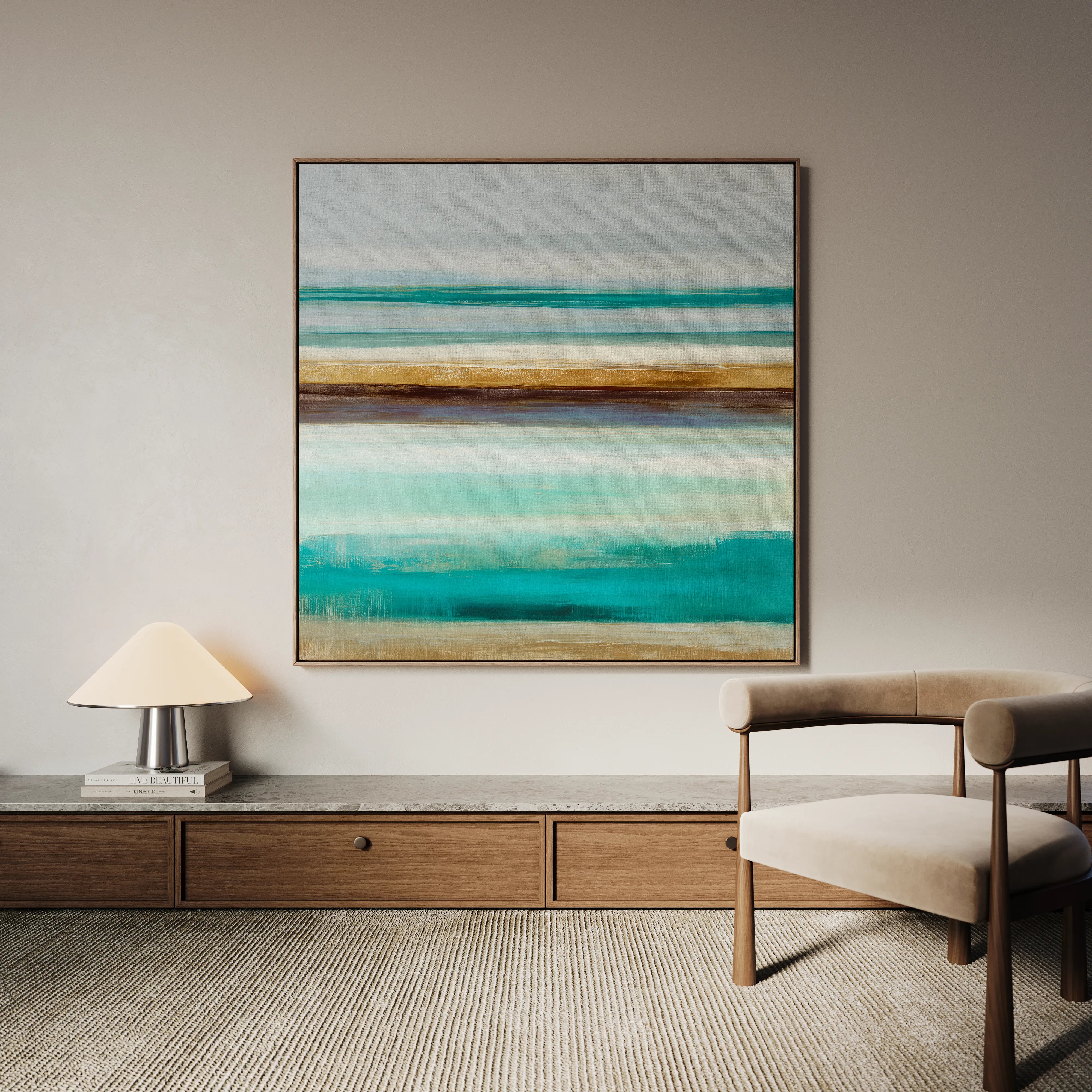 Abstract 1014 Canvas Art 16" x 16" / 40 x 40 cm / Black