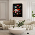 Floral 1014 Canvas Art 18" x 24" / 45 x 60 cm / Black