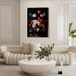 Floral 1014 Canvas Art 60 x 40 cm / Black