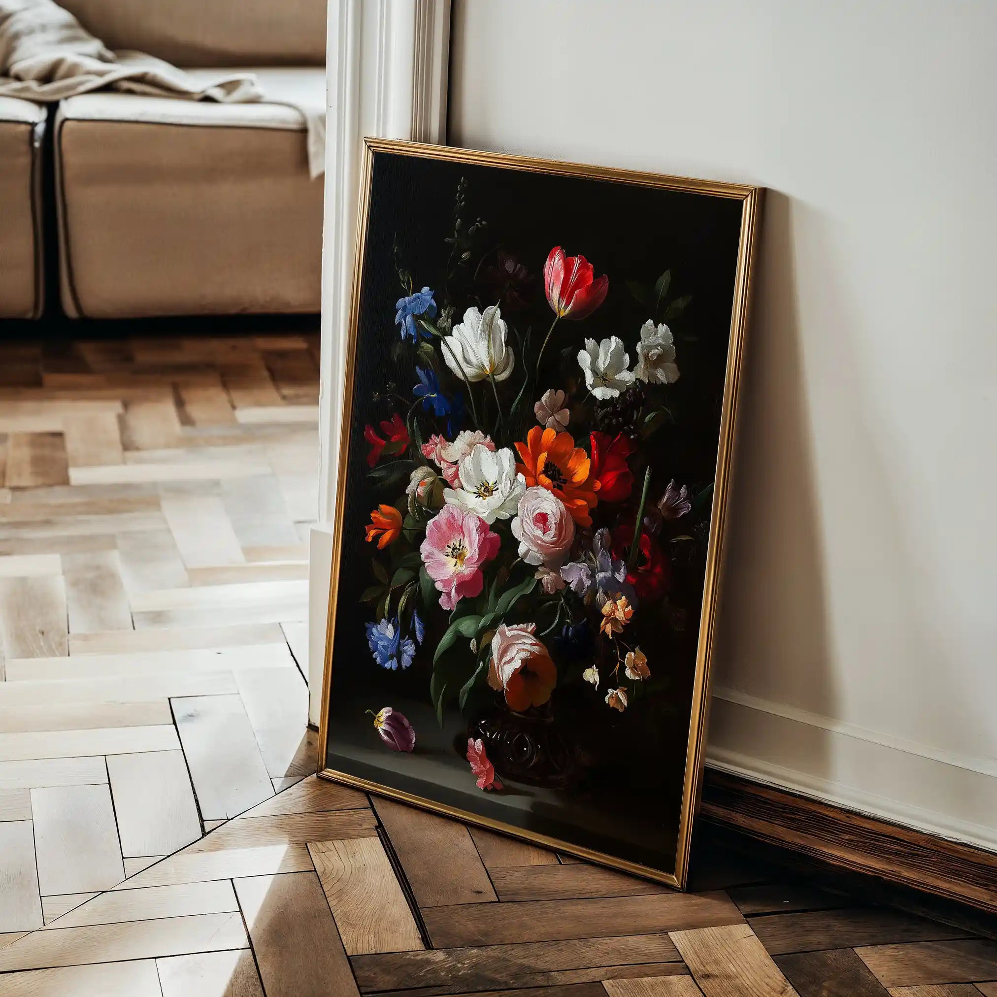 Floral 1014 Canvas Art 60 x 40 cm / Black