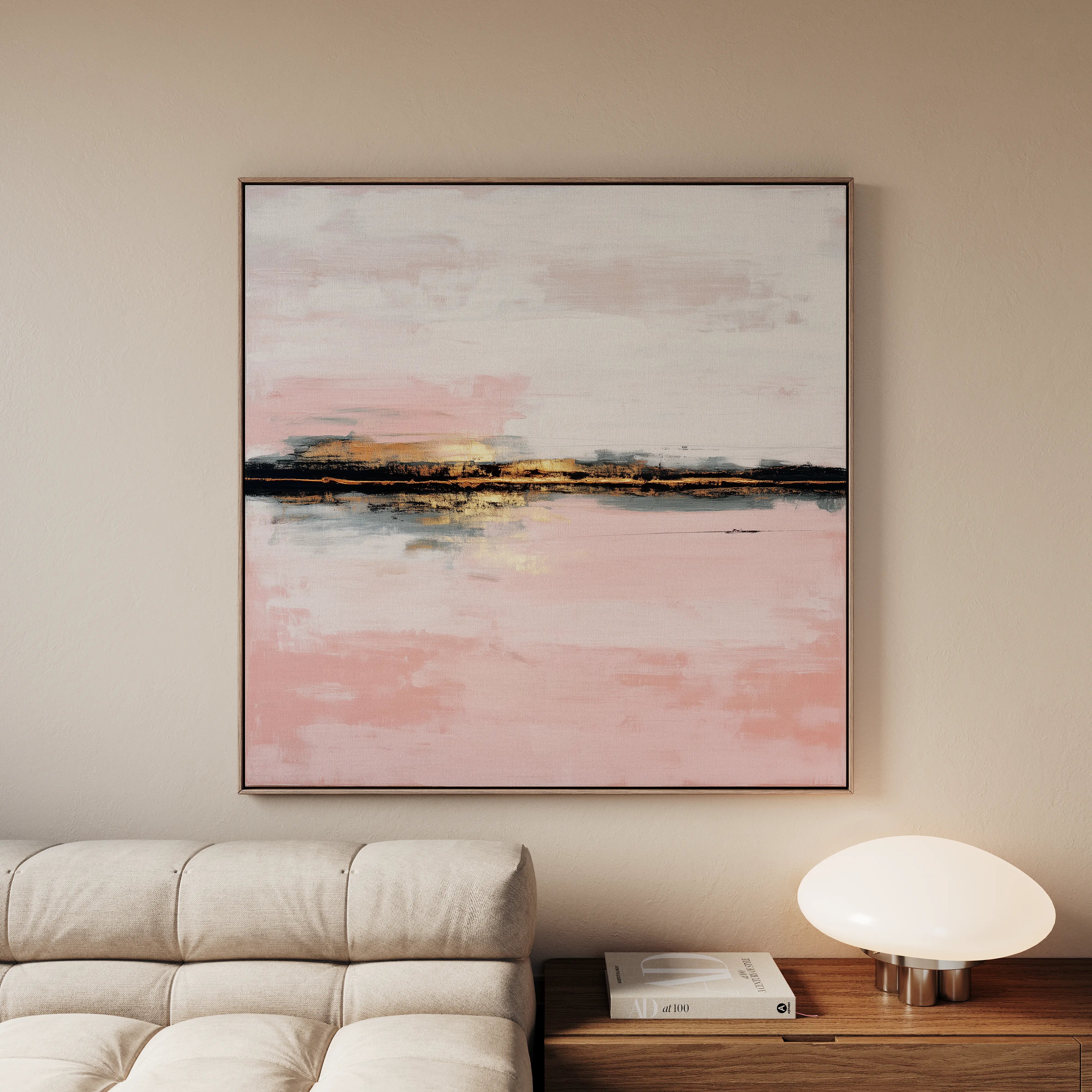 Abstract 1015 Canvas Art 16" x 16" / 40 x 40 cm / Black