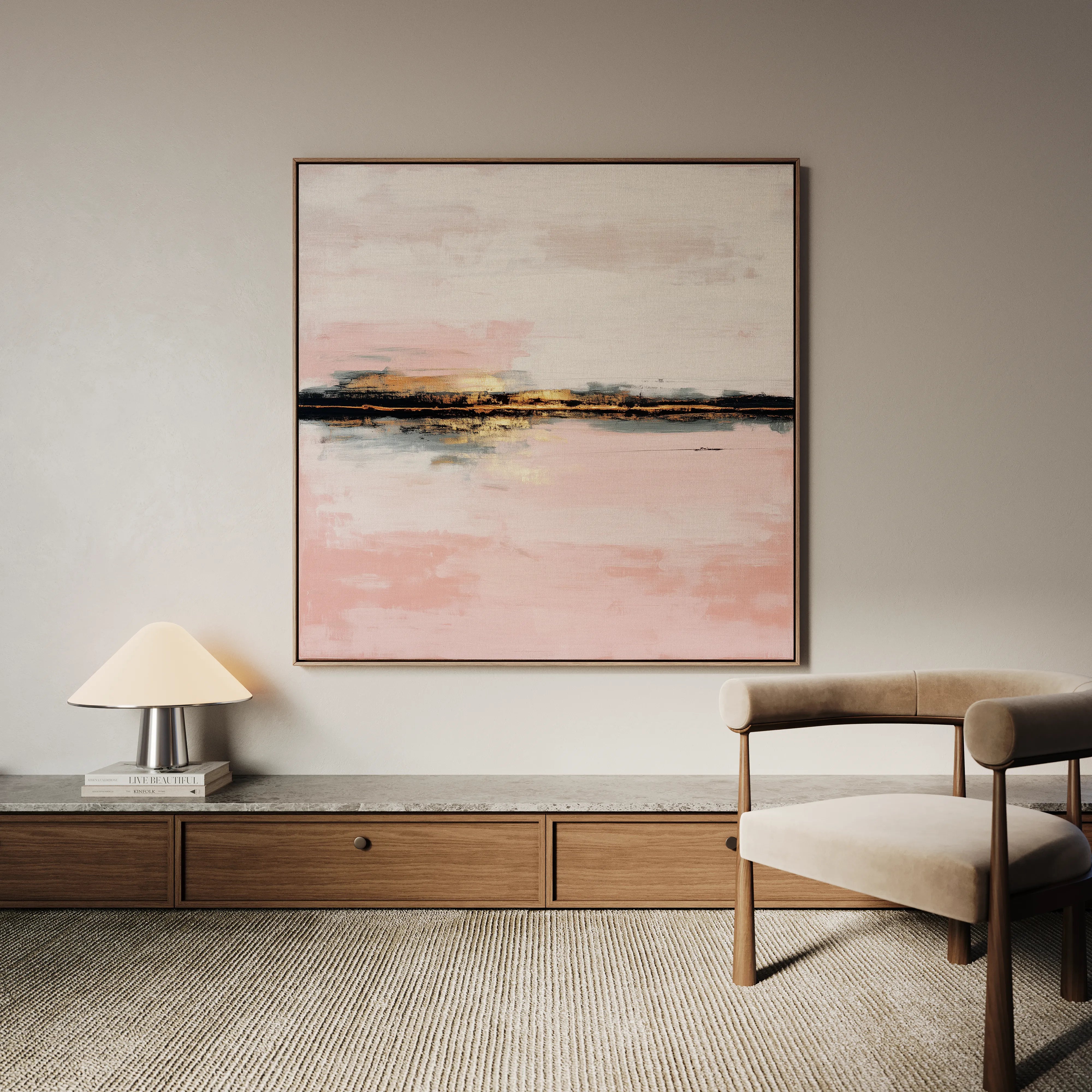 Abstract 1015 Canvas Art 16" x 16" / 40 x 40 cm / Black