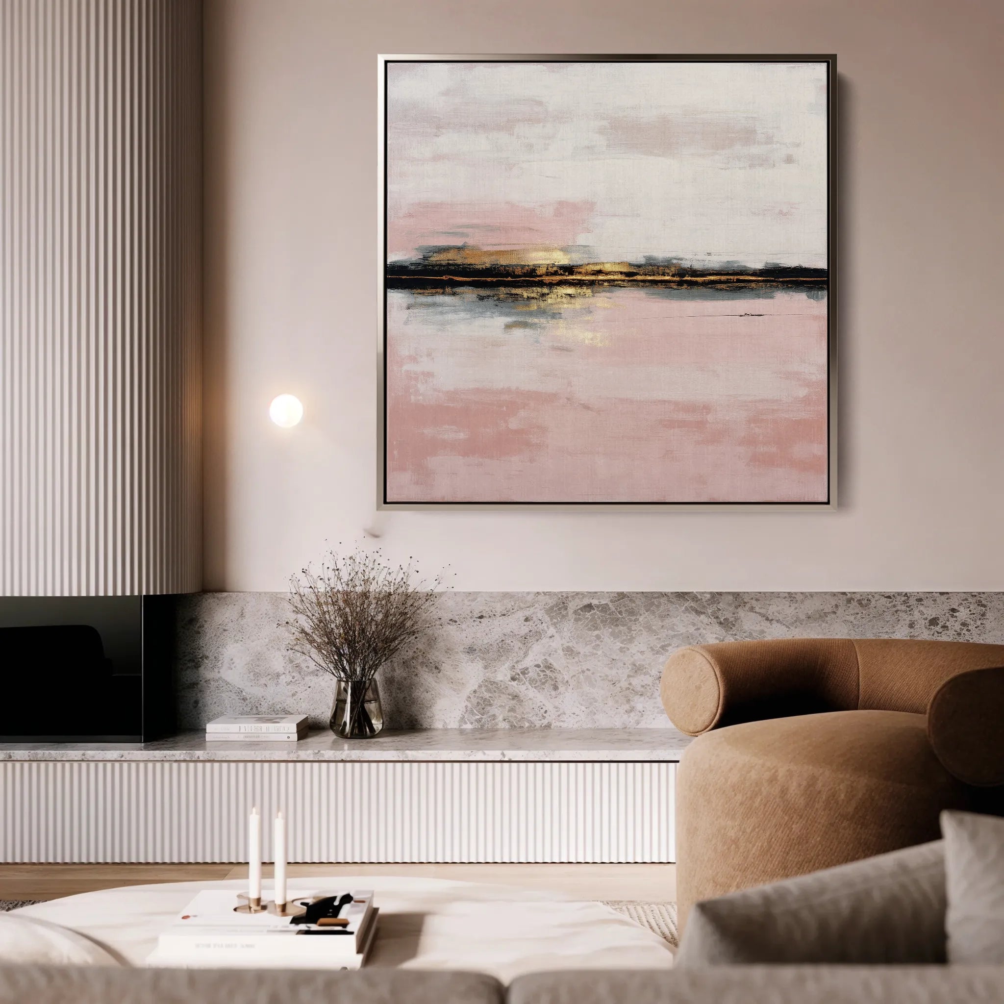 Abstract 1015 Canvas Art 16" x 16" / 40 x 40 cm / Black