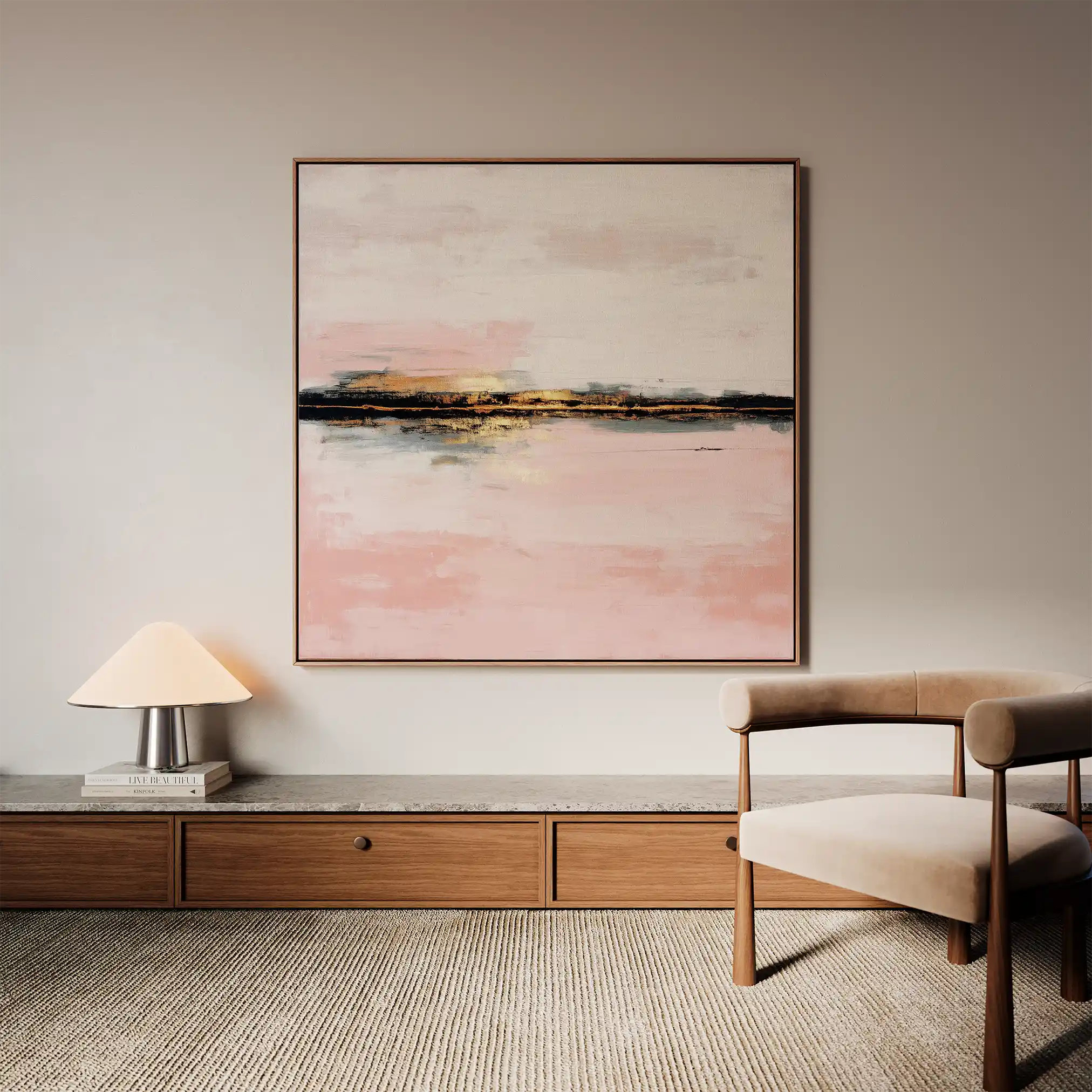 Abstract 1015 Canvas Art 60 x 60 cm / Black