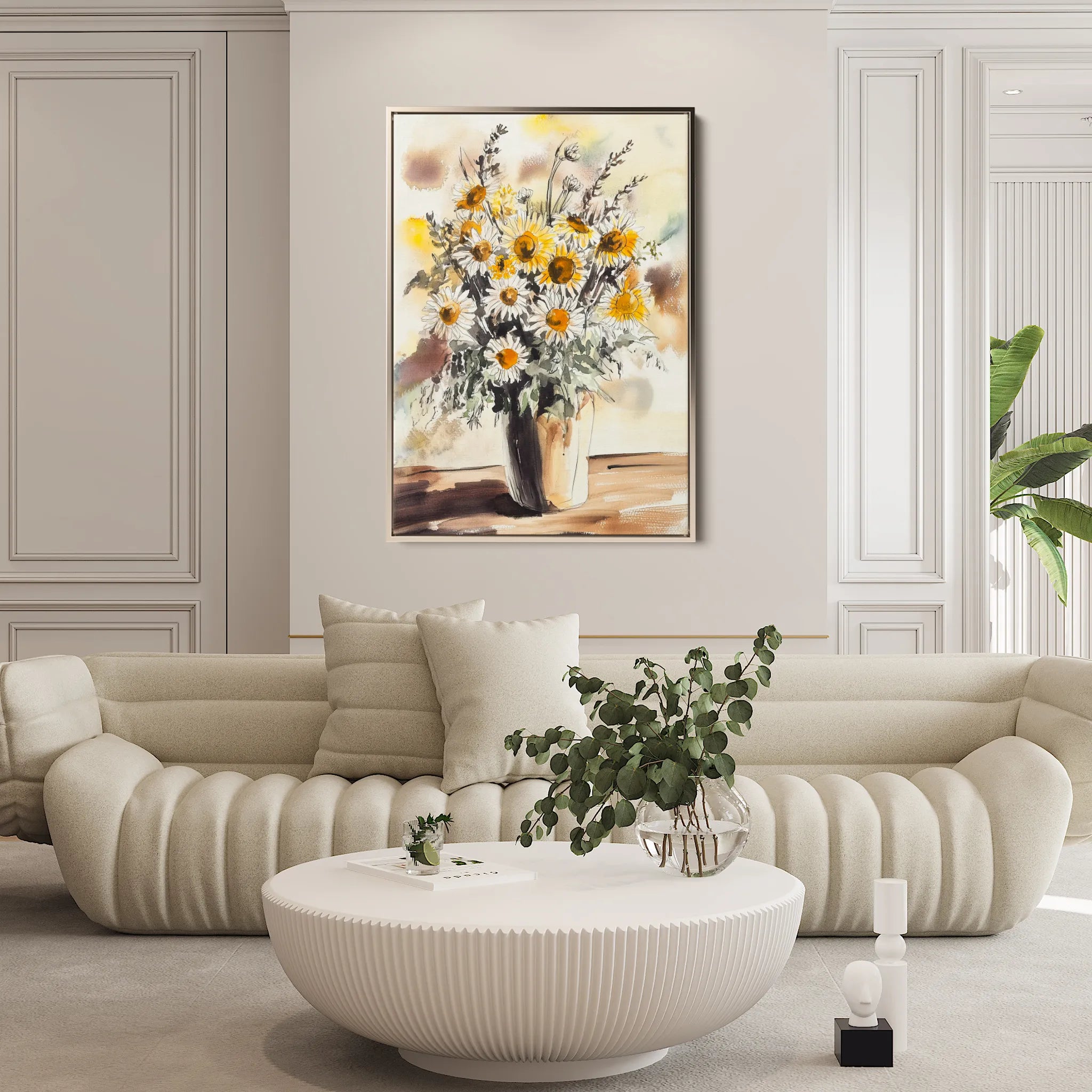 Floral 1015 Canvas Art 18" x 24" / 45 x 60 cm / Black