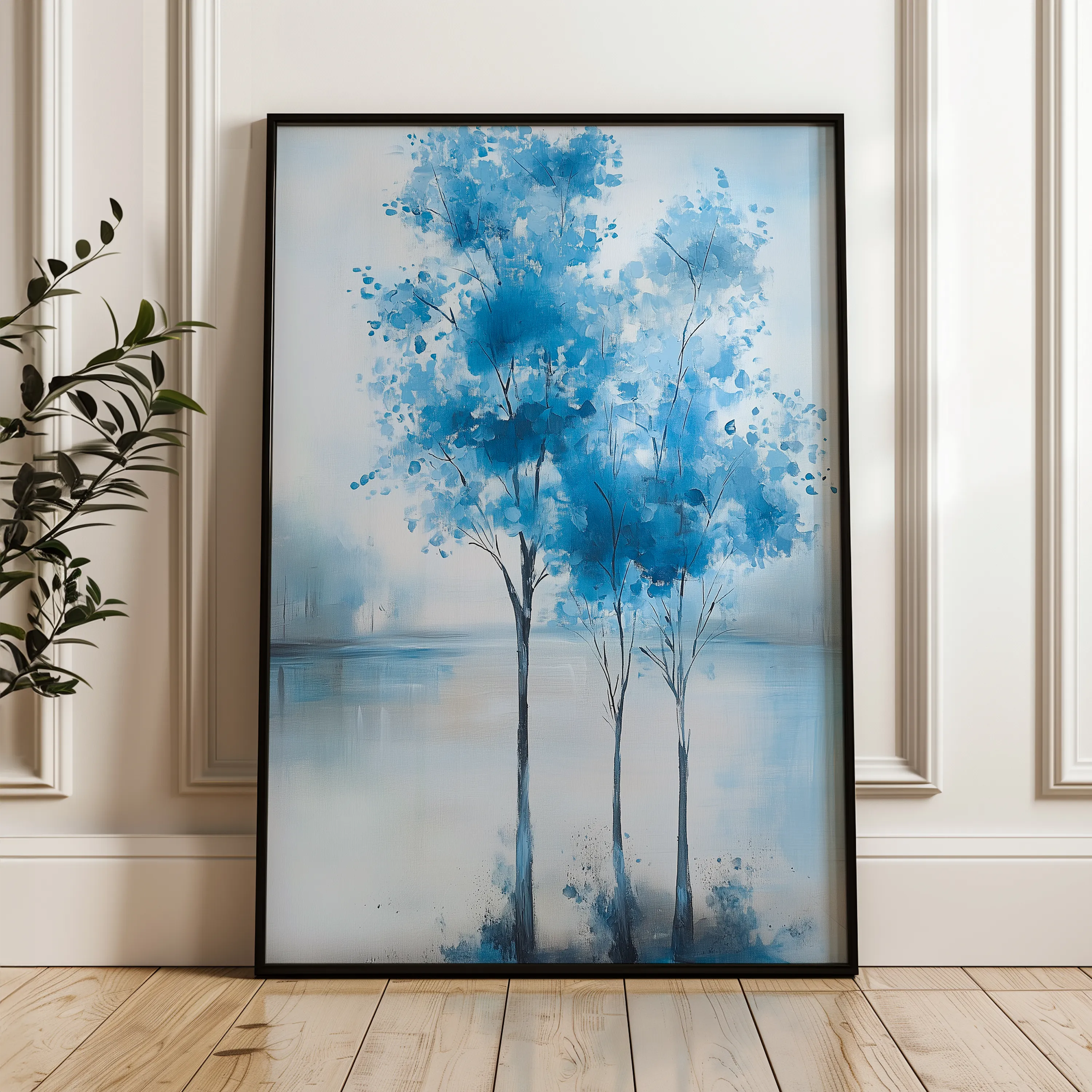 Floral 1016 Canvas Art 18" x 24" / 45 x 60 cm / Black