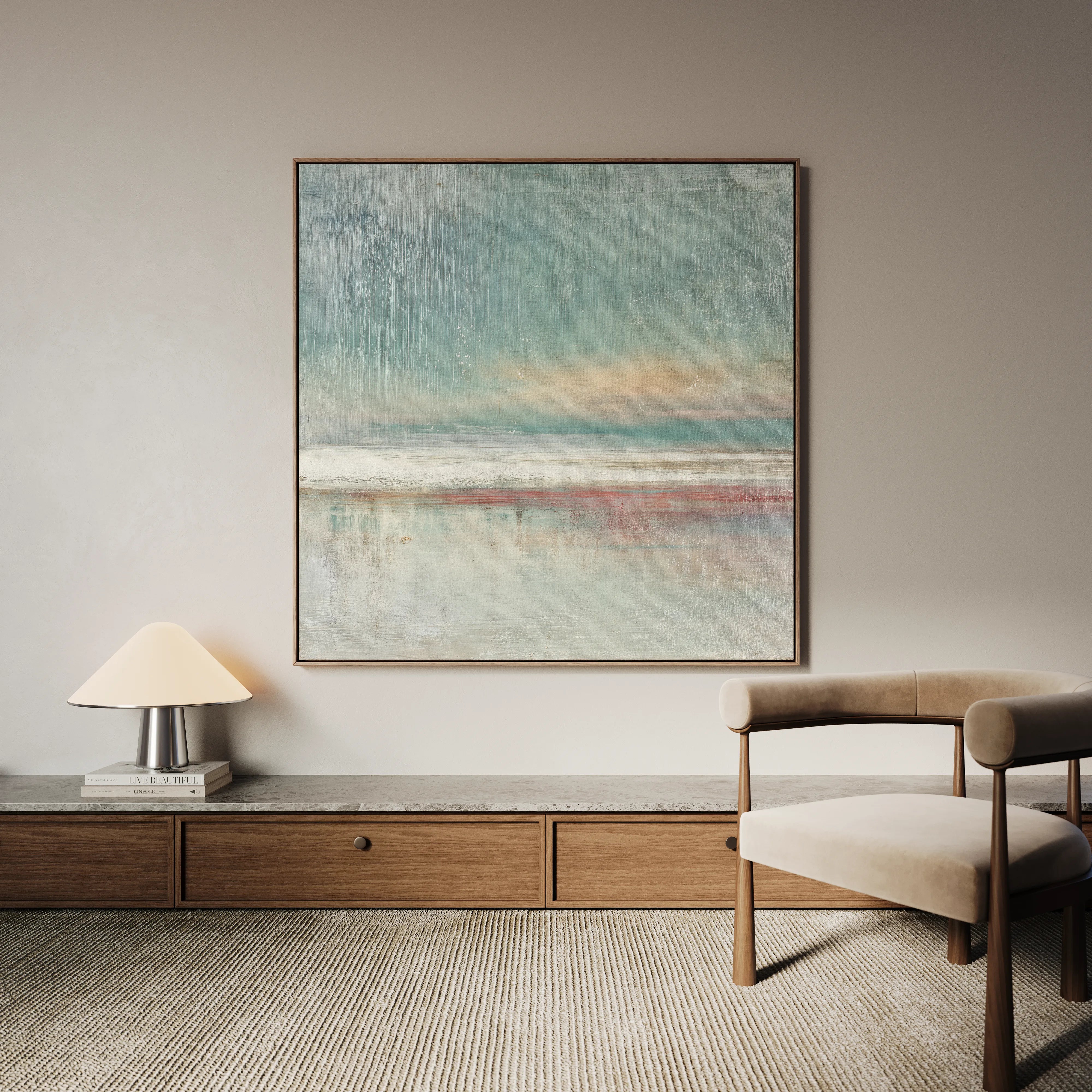 Abstract 1017 Canvas Art 16" x 16" / 40 x 40 cm / Black